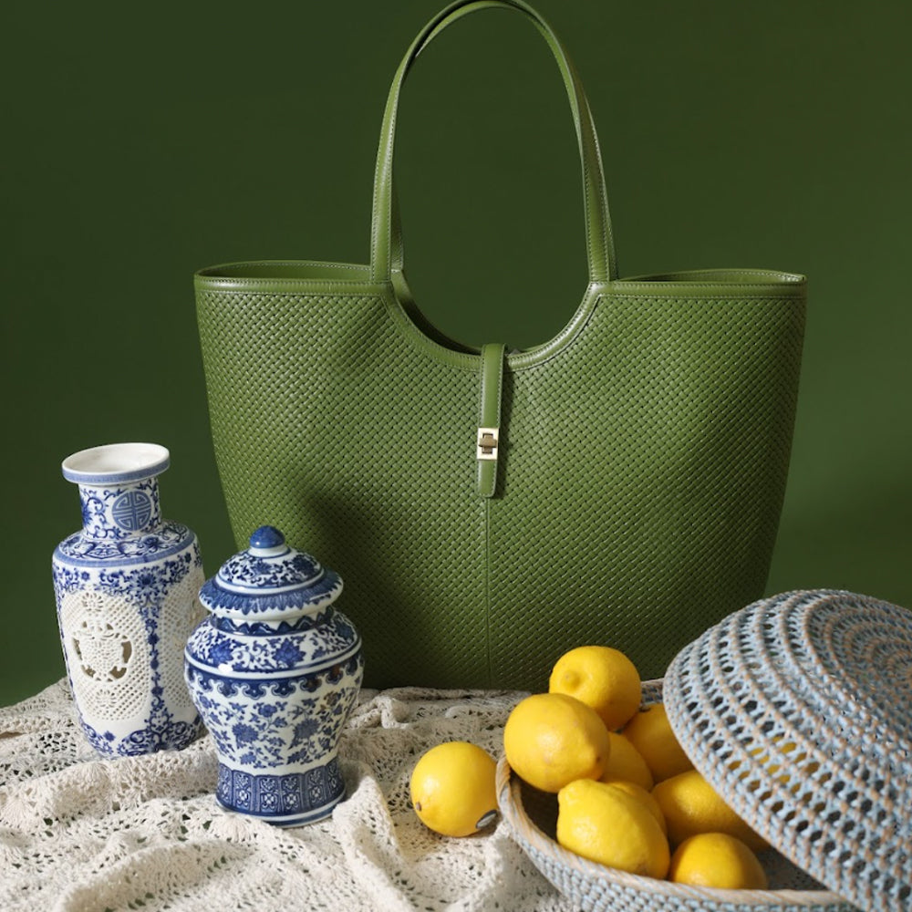 Handcrafted Premium Vegetable Tanned Leather Tote Bag for Women Tan & Loom