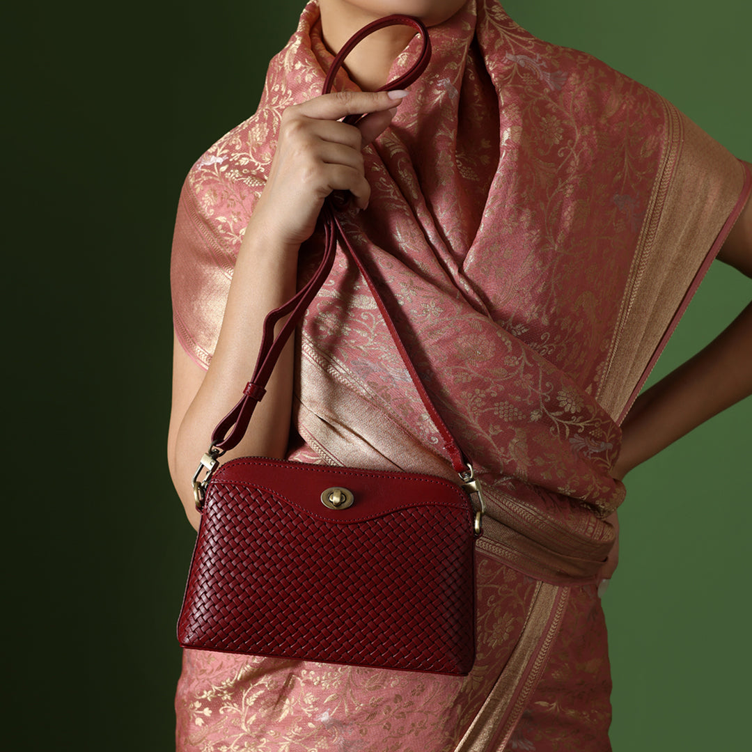 Handcrafted Premium Vegetable Tanned Leather Sling Bag for Women Tan & Loom