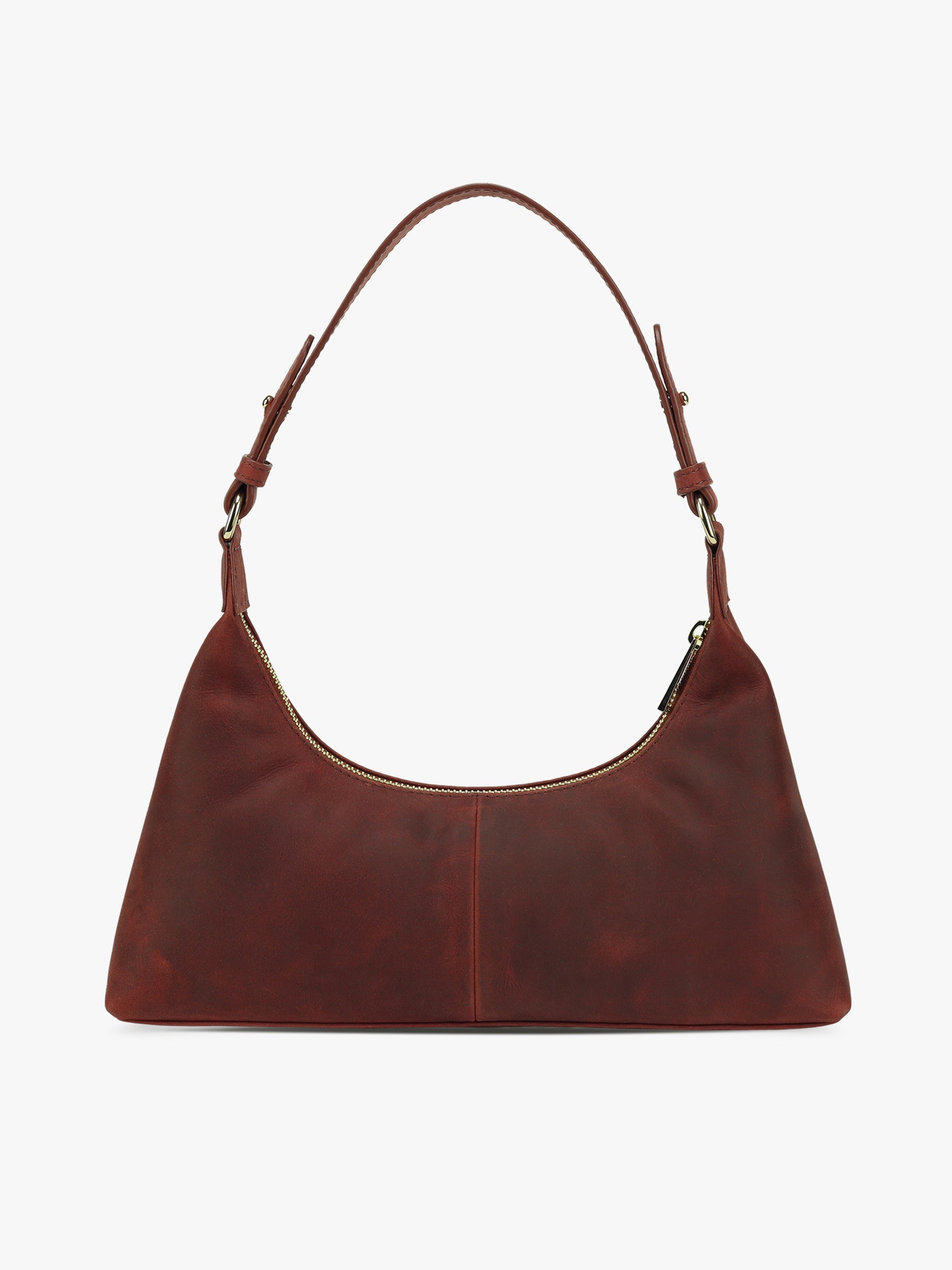 Handcrafted Genuine Vegetable Tanned Leather Skinny Baguette Grande Hunter Red for Women Tan & Loom