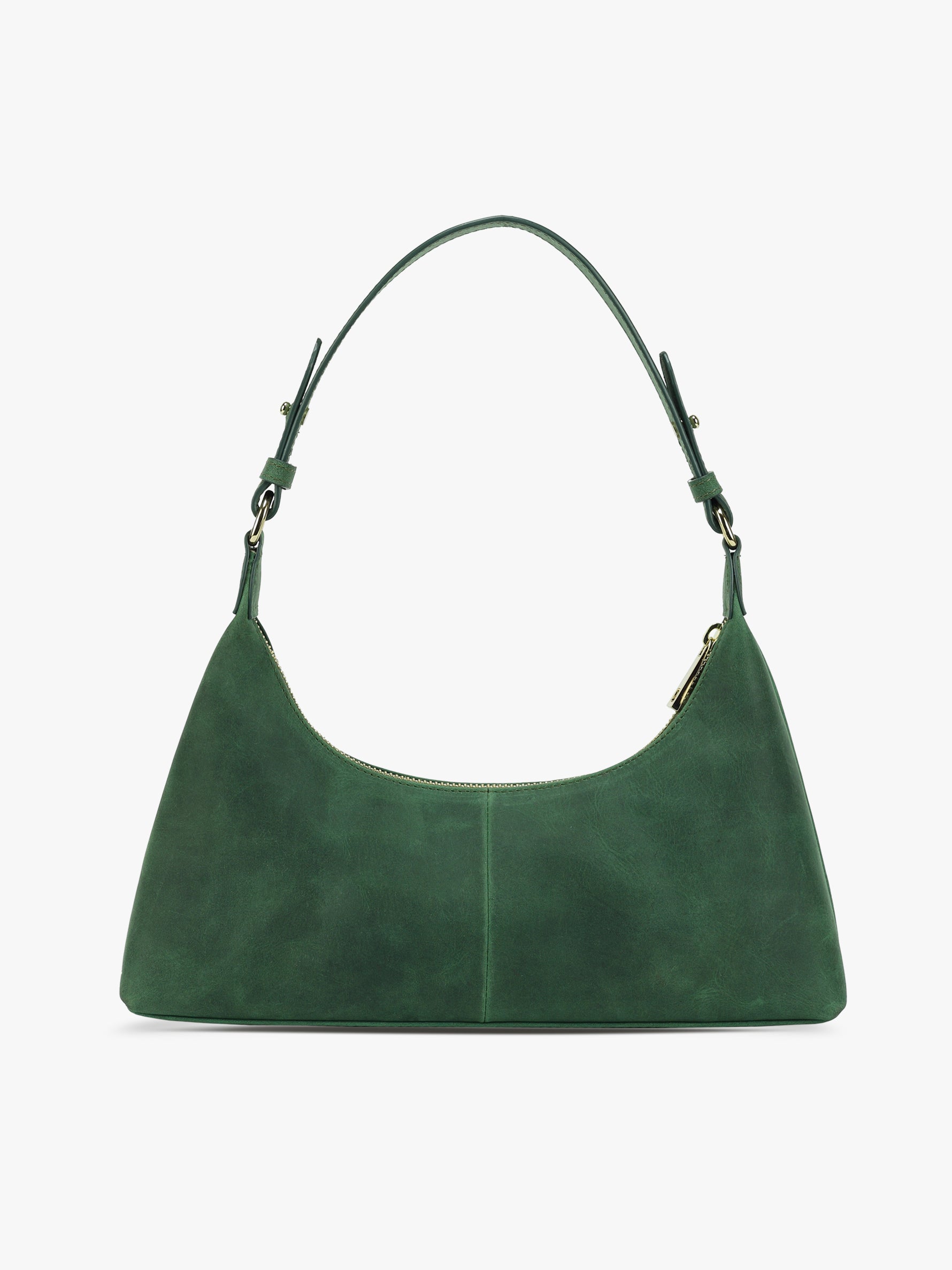 Handcrafted Genuine Vegetable Tanned Leather Skinny Baguette Grande Hunter Green for Women Tan & Loom