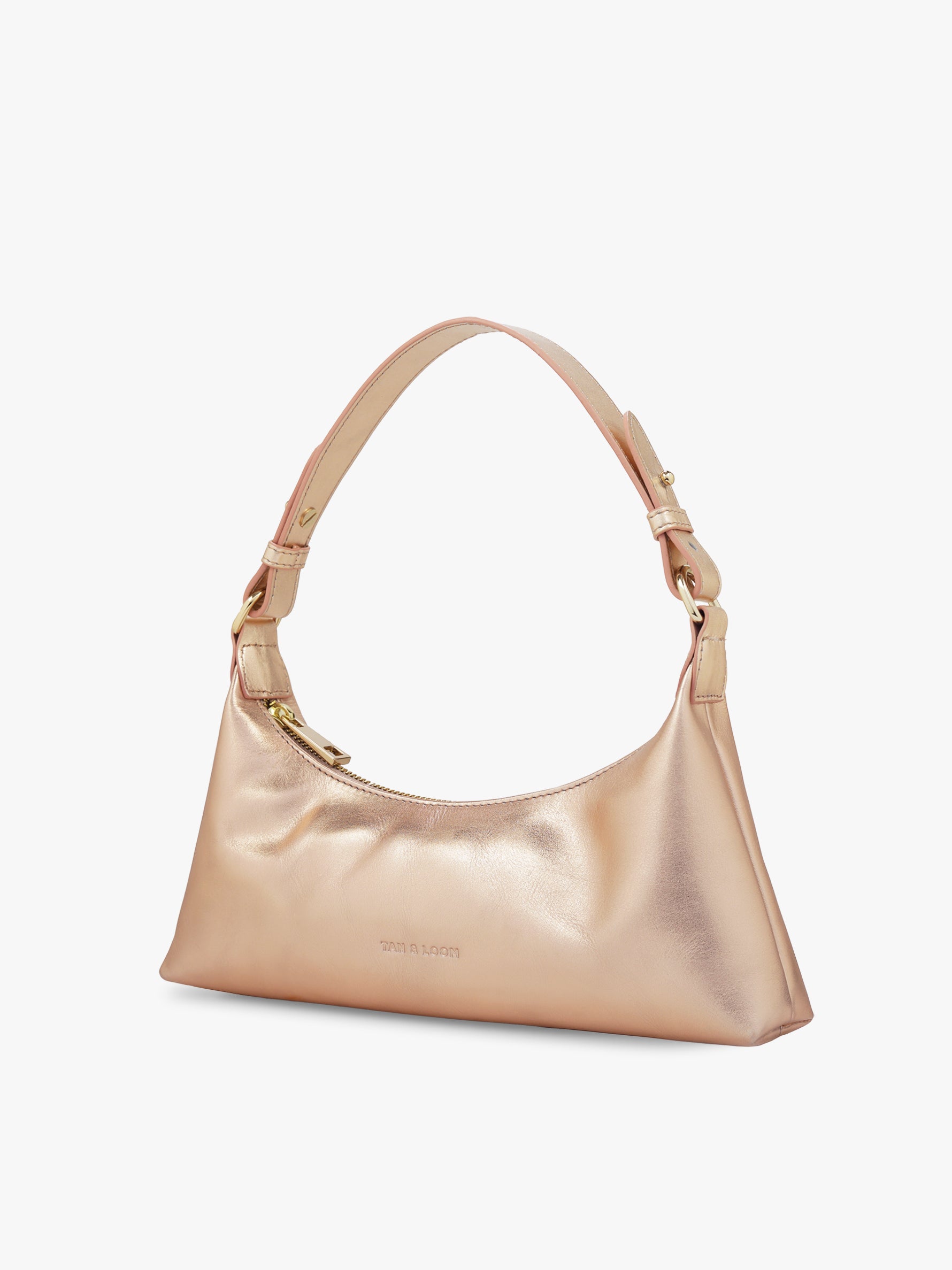 Handcrafted Genuine Leather Skinny Baguette Rose Gold for Women Tan & Loom