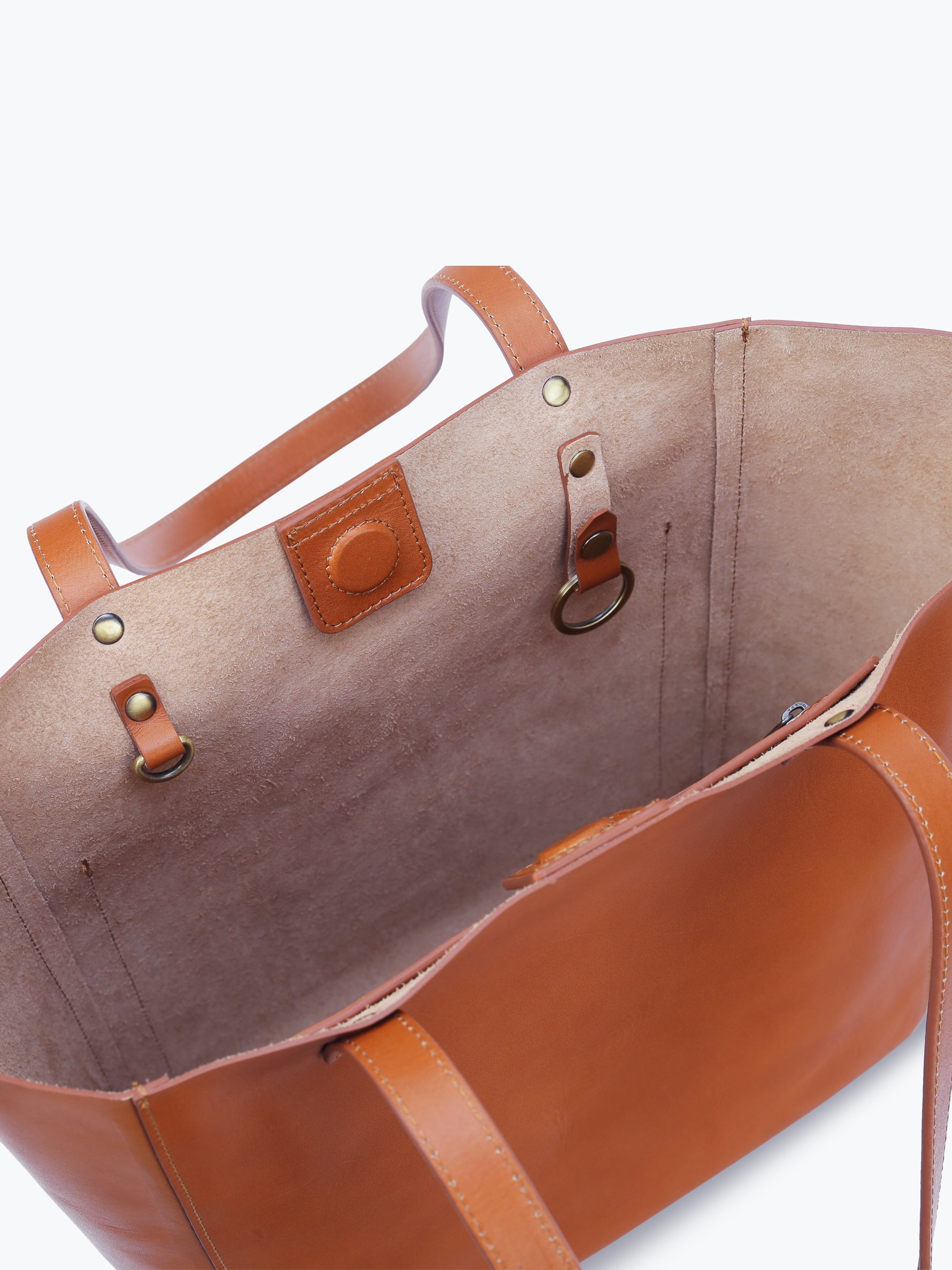 Handcrafted Genuine Vegetable Tanned Leather Old Fashioned Tote Regular Natural Tan for Women Tan & Loom