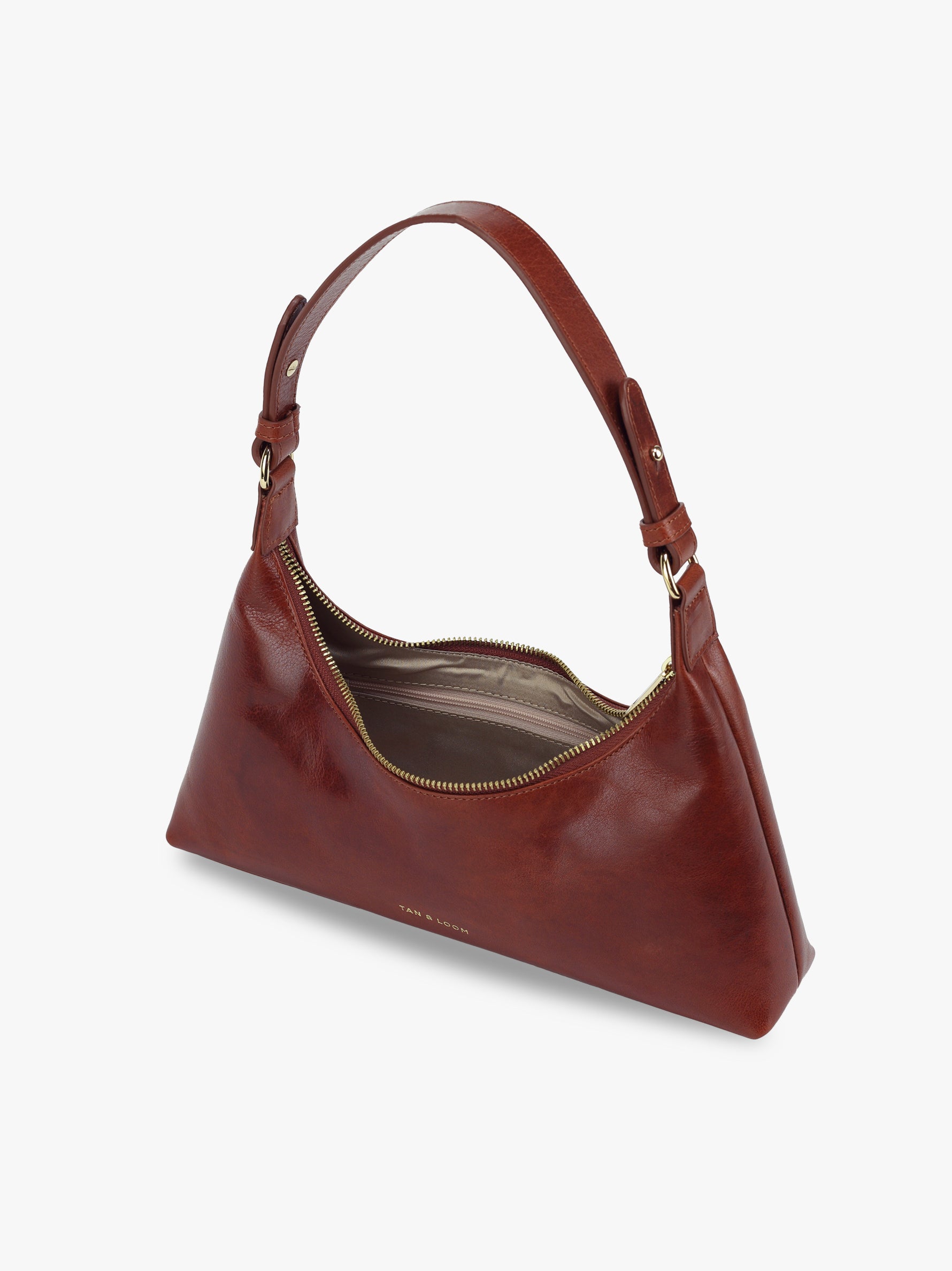 Handcrafted Genuine Vegetable Tanned Leather Skinny Baguette Grande Vintage Brown for Women Tan & Loom