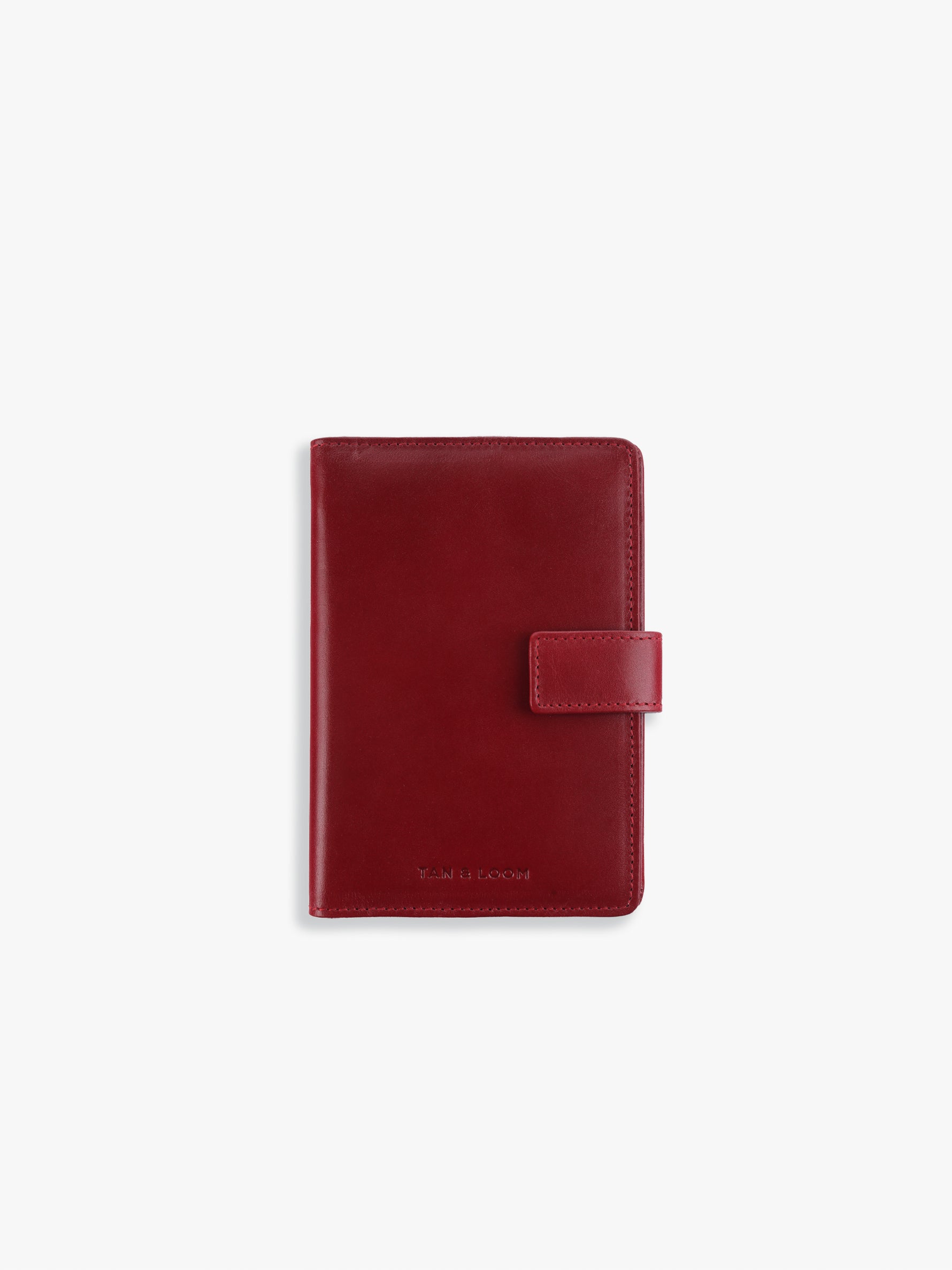 Handcrafted genuine leather Jetsetter Passport Case for women Burgundy