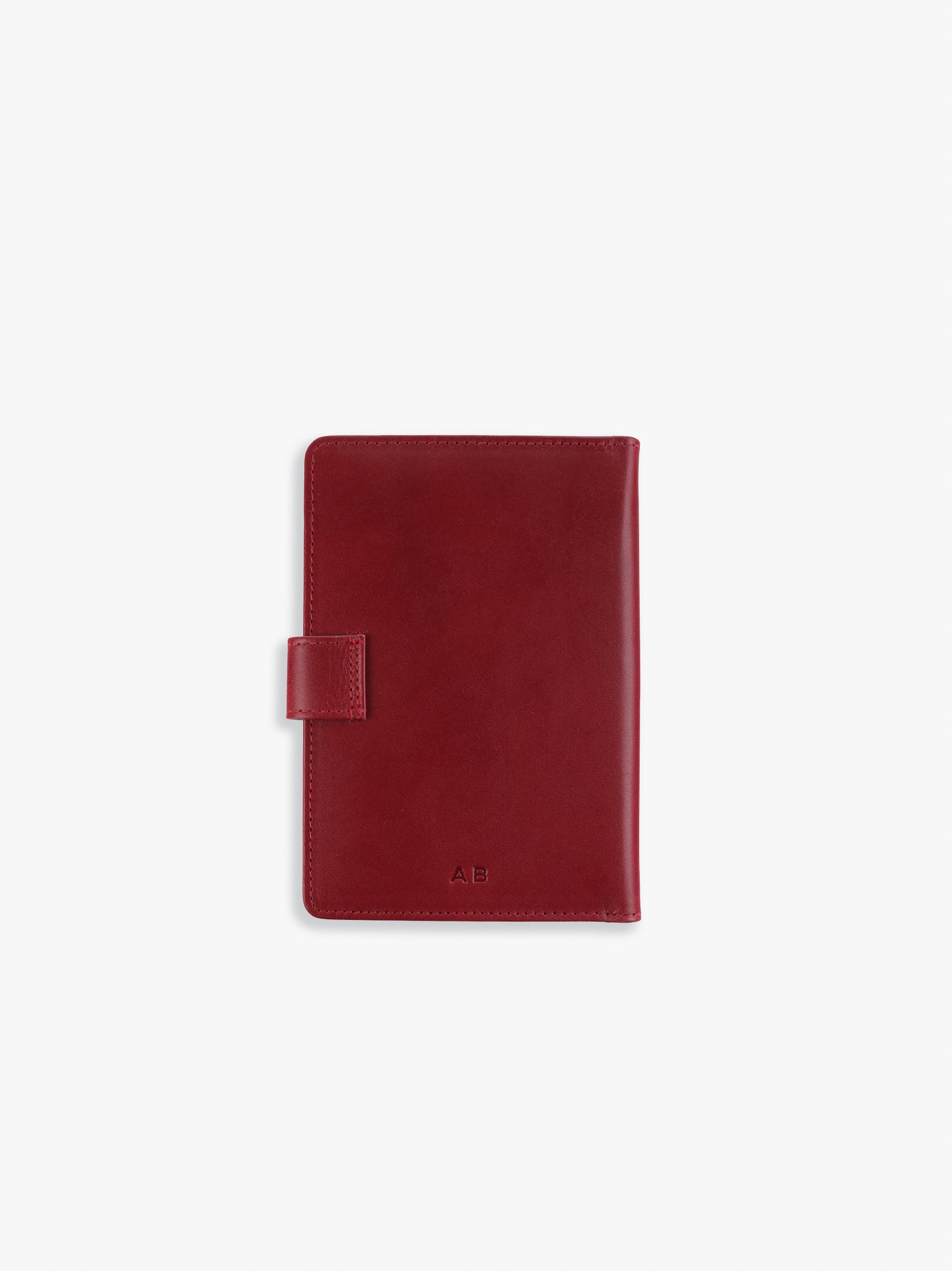 Handcrafted genuine leather Jetsetter Passport Case for women Burgundy