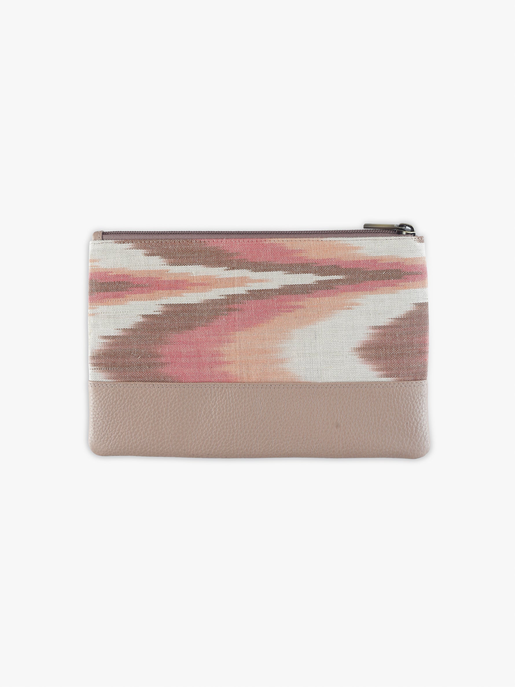 Essentials Pouch - Set of 2 (Pink & White Ikat)