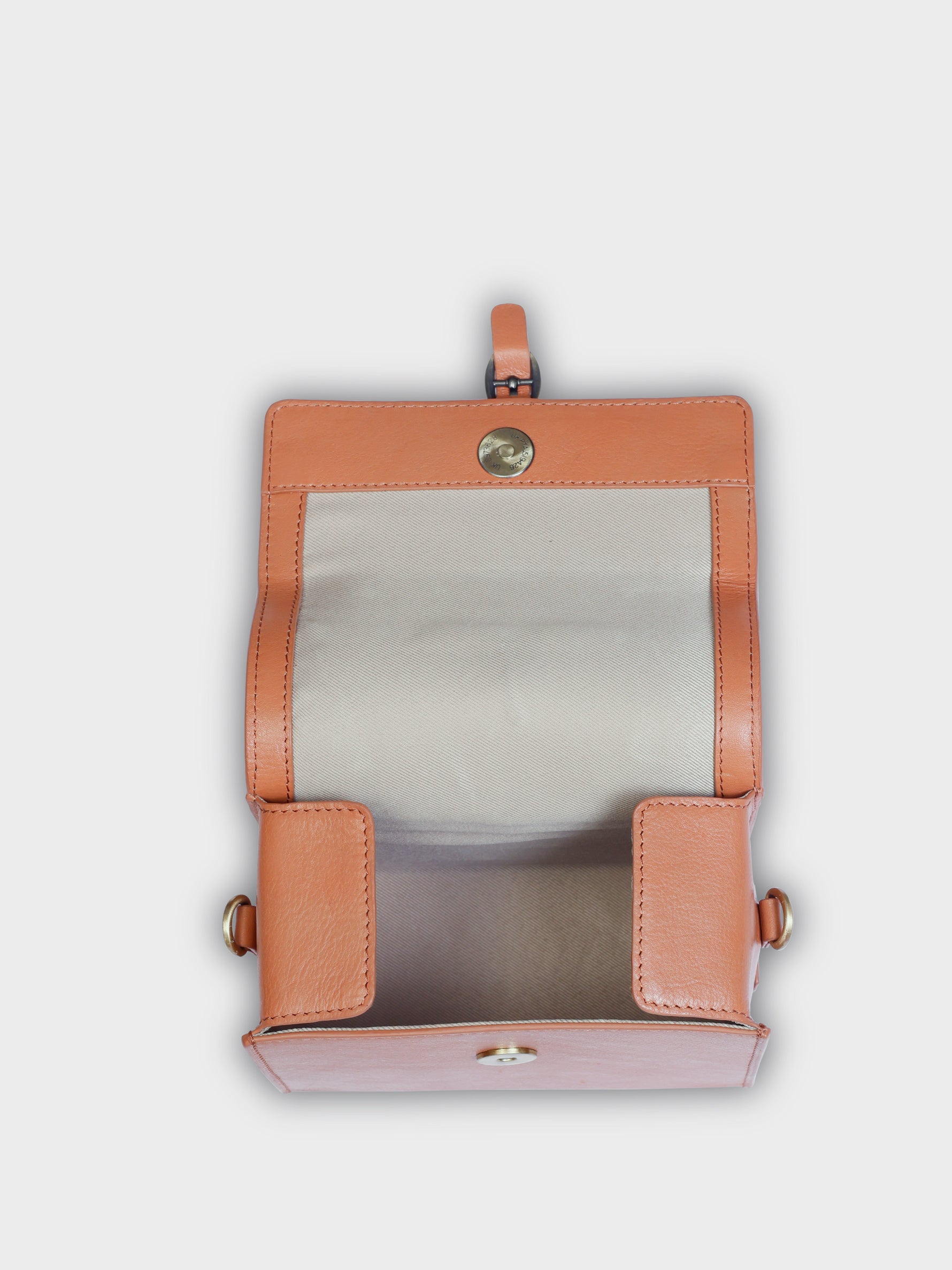 Handcrafted Genuine Vegetable Tanned Leather Piccolo Box Bag Dusty Peach for Women Tan & Loom