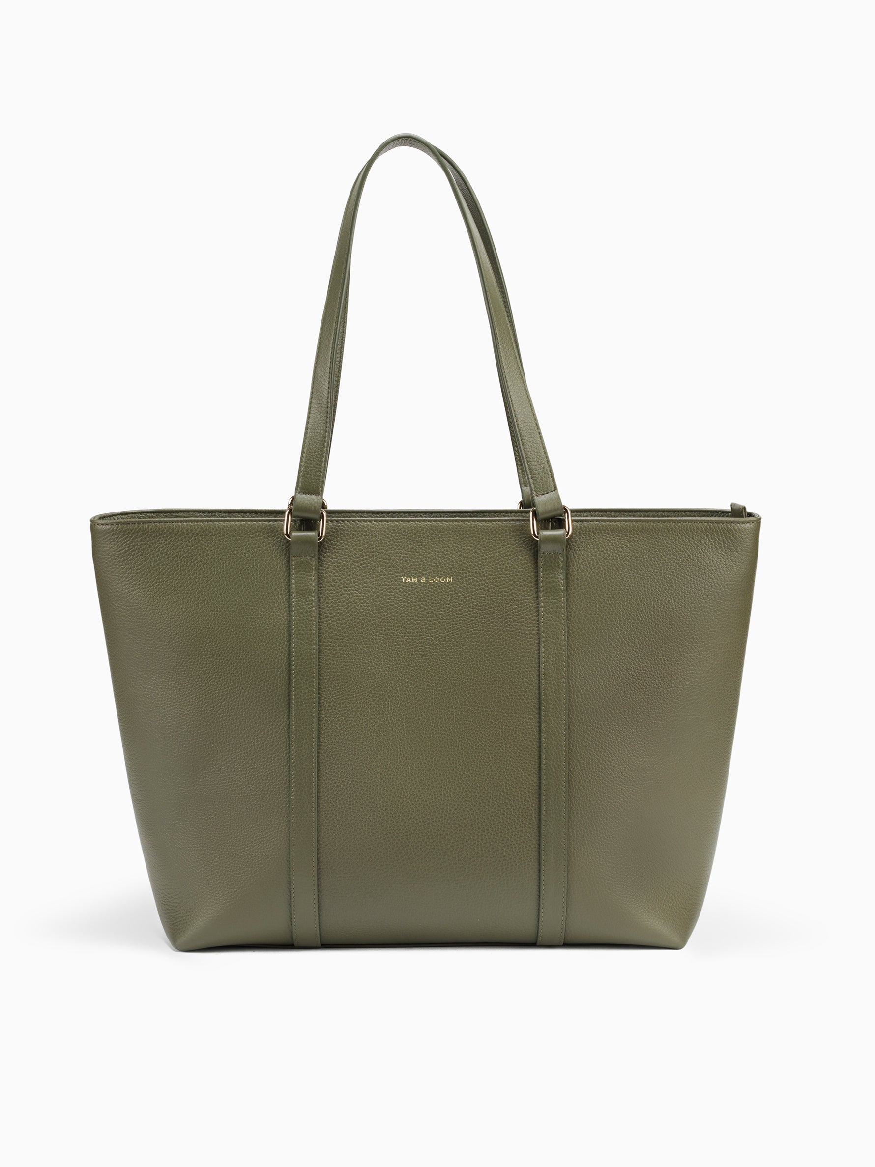 Shoulder Bag Green Leather Tote Business Tote (Olive)