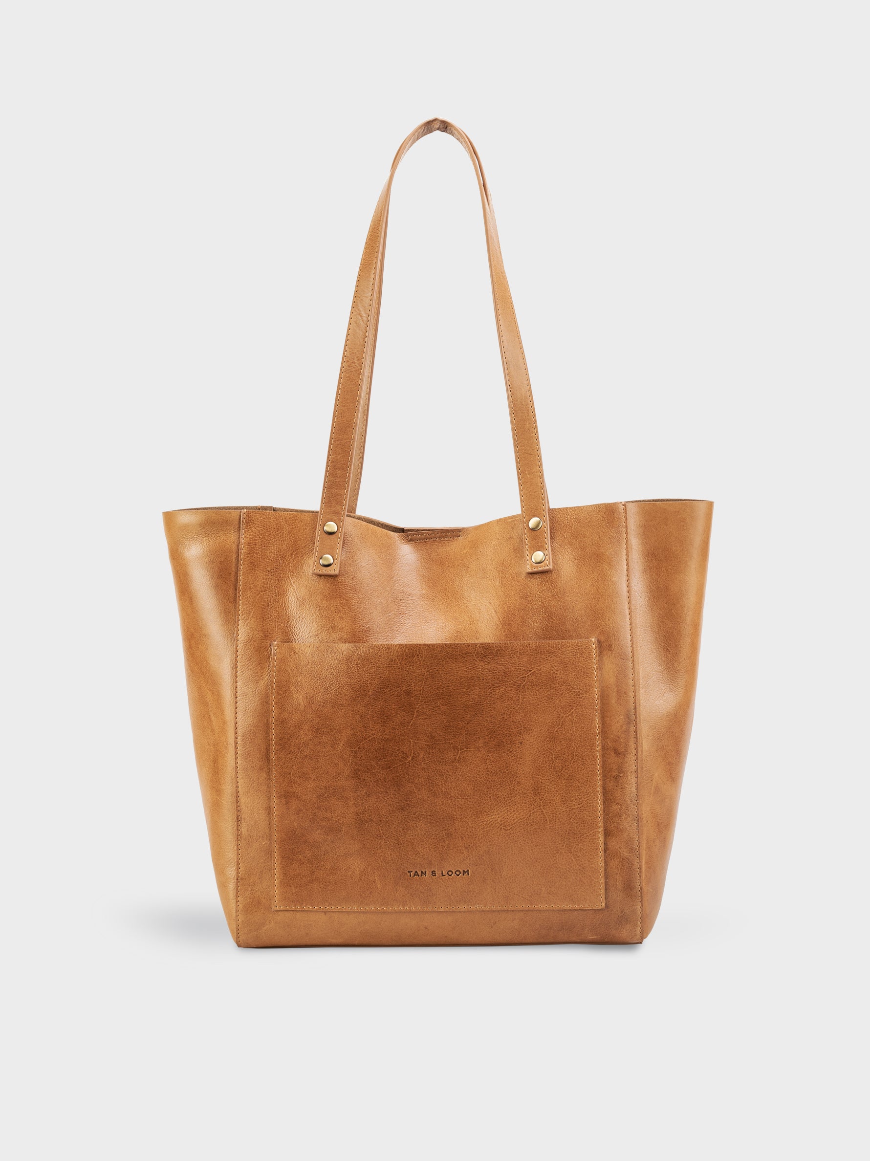 Handcrafted Genuine Vegetable Tanned Leather Old Fashioned Tote Regular Tuscany Tan for Women Tan & Loom