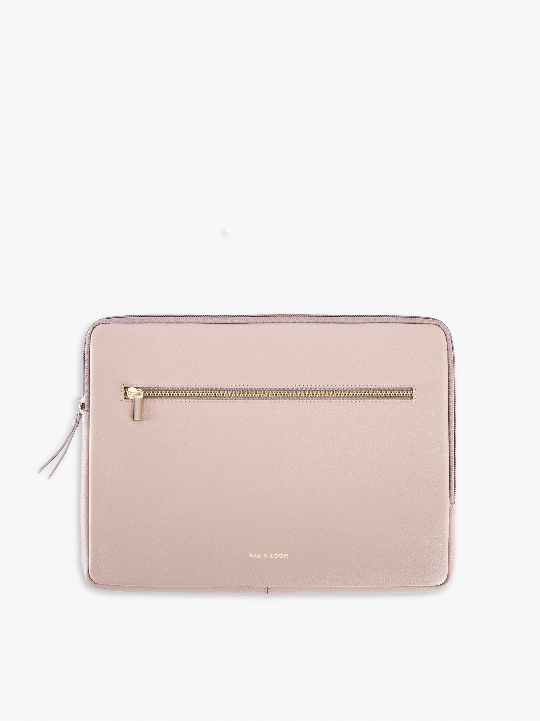 Handcrafted genuine leather classic laptop sleeve for women Nude Pink