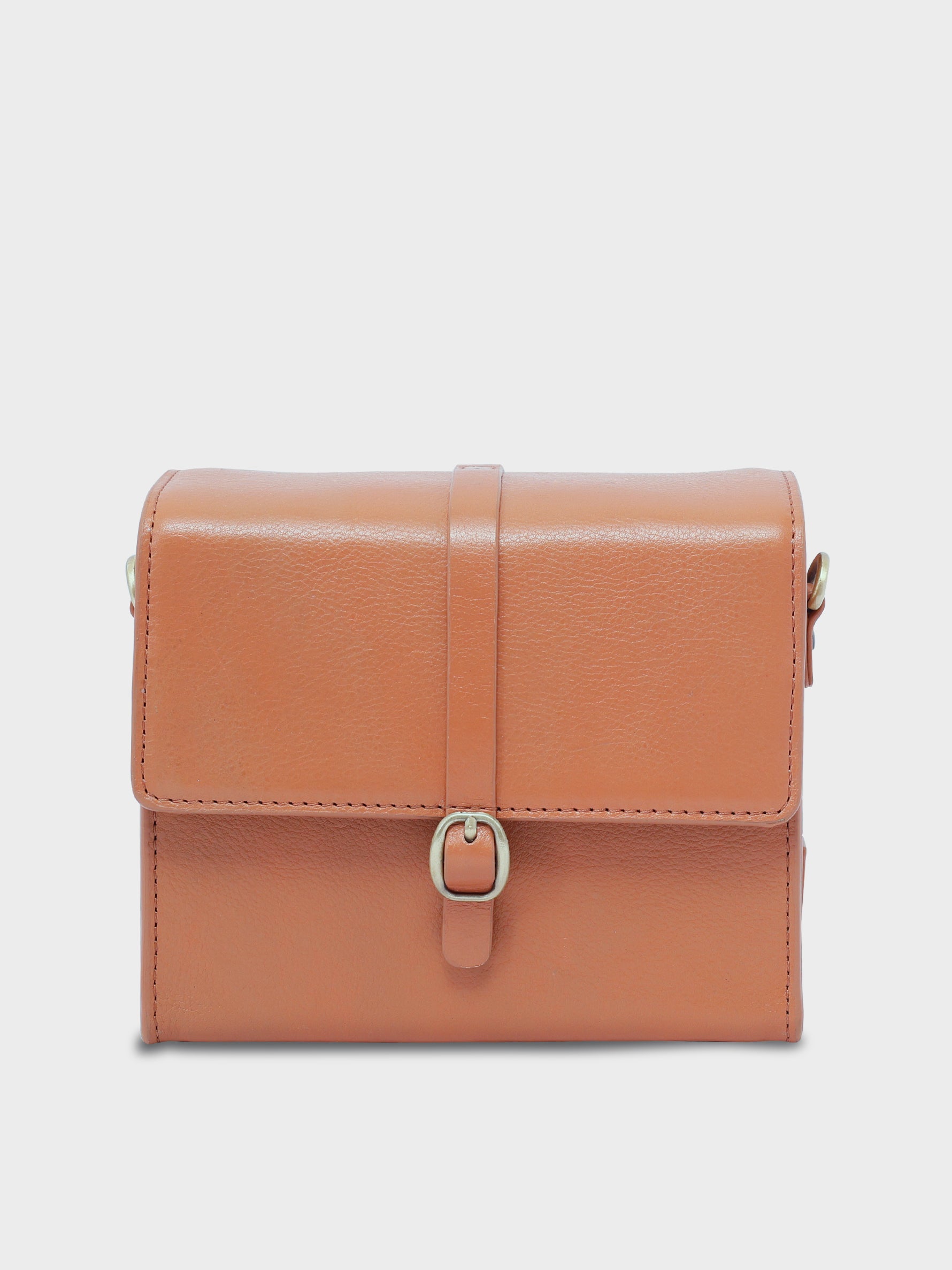Handcrafted Genuine Vegetable Tanned Leather Piccolo Box Bag Dusty Peach for Women Tan & Loom