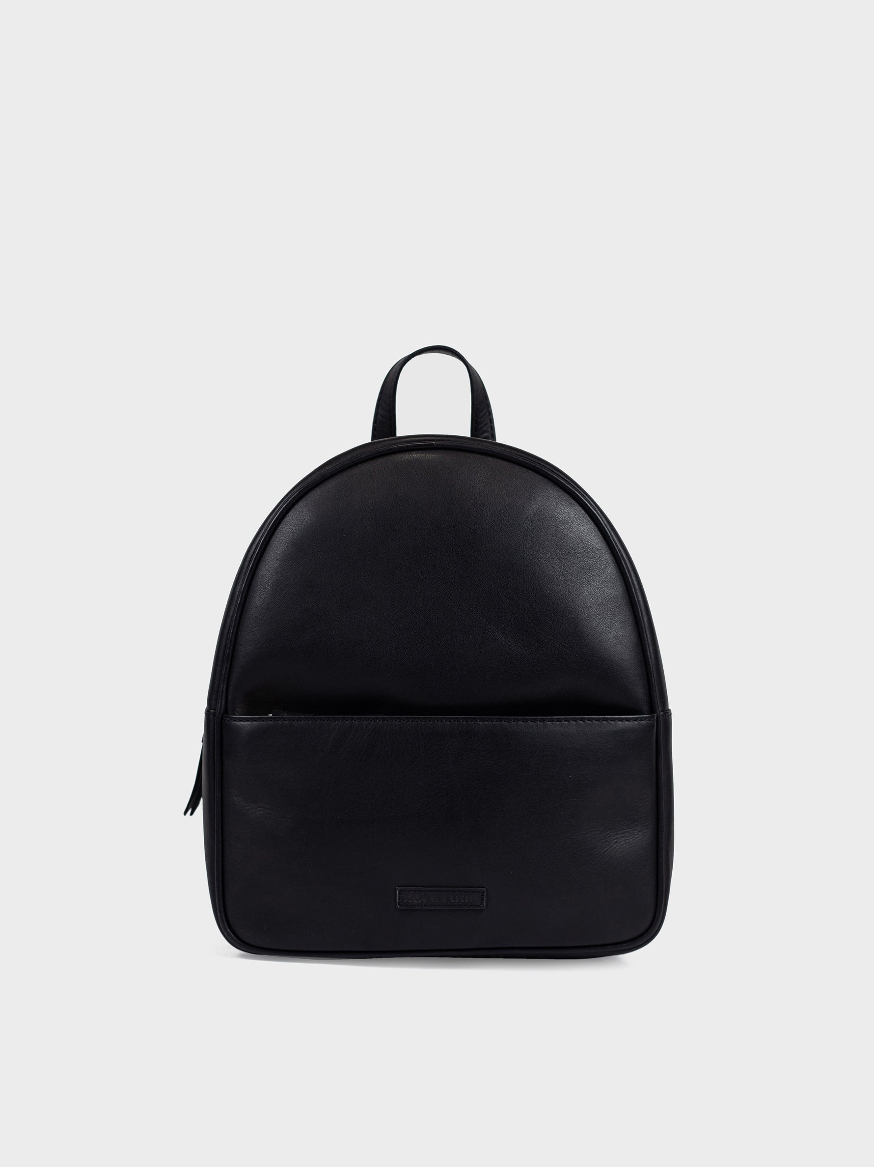 Handcrafted Genuine Vegetable Tanned Leather Backpack for women Black Tan & Loom