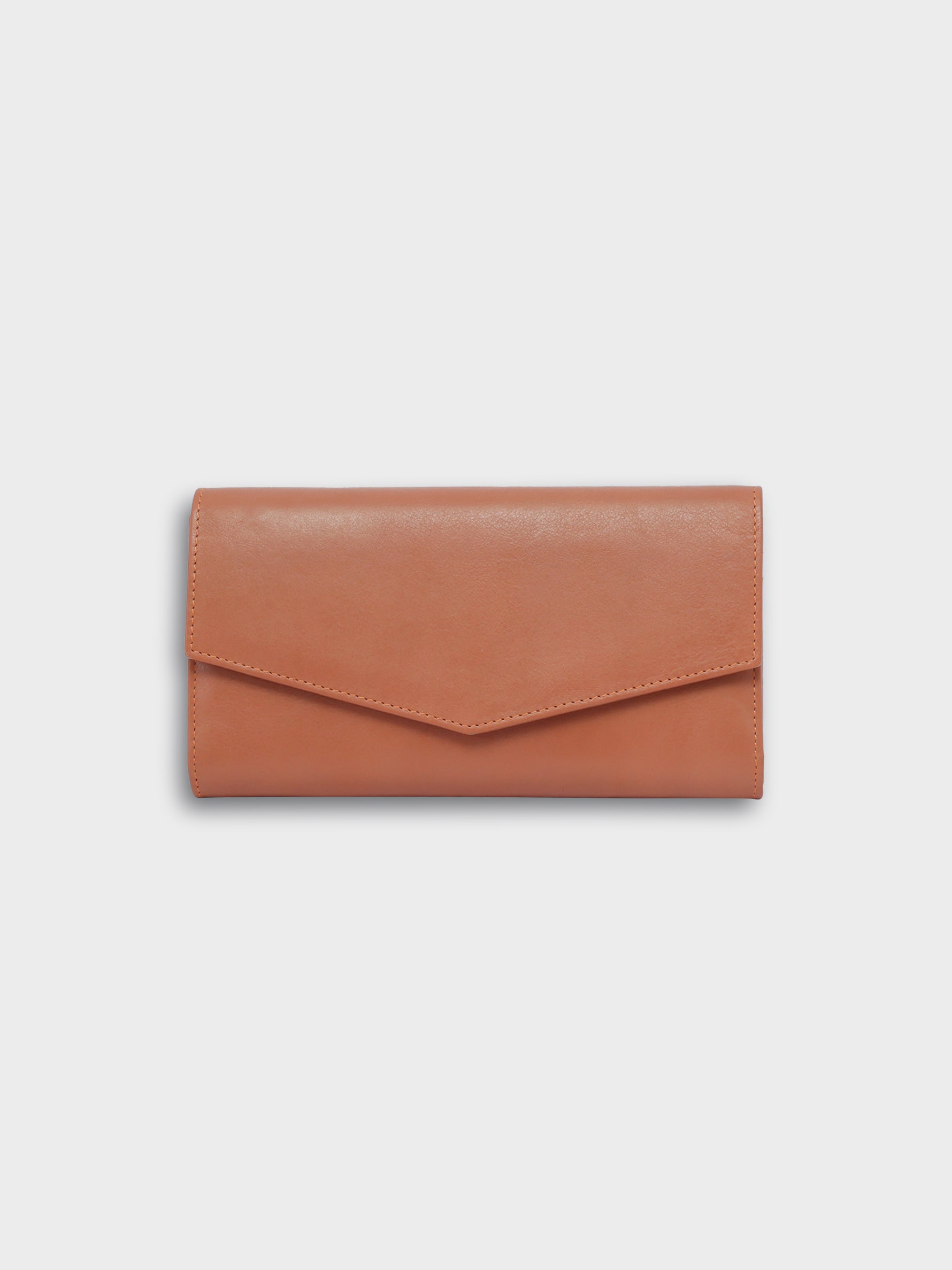 Handcrafted Genuine Vegetable Tanned Leather Envelope Wallet Dusty Peach for Women Tan & Loom