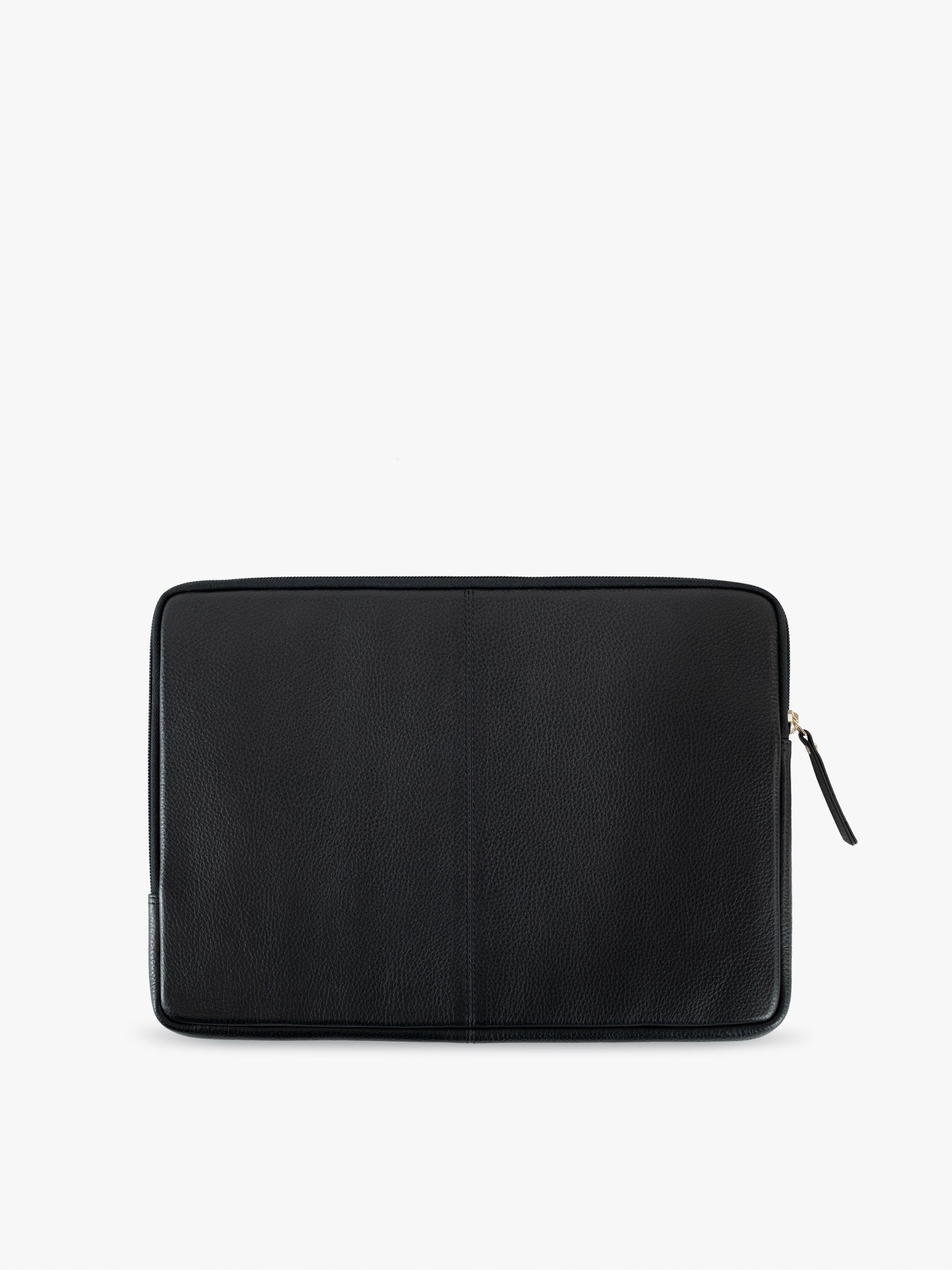 Handcrafted genuine leather classic laptop sleeve for women Classic Black