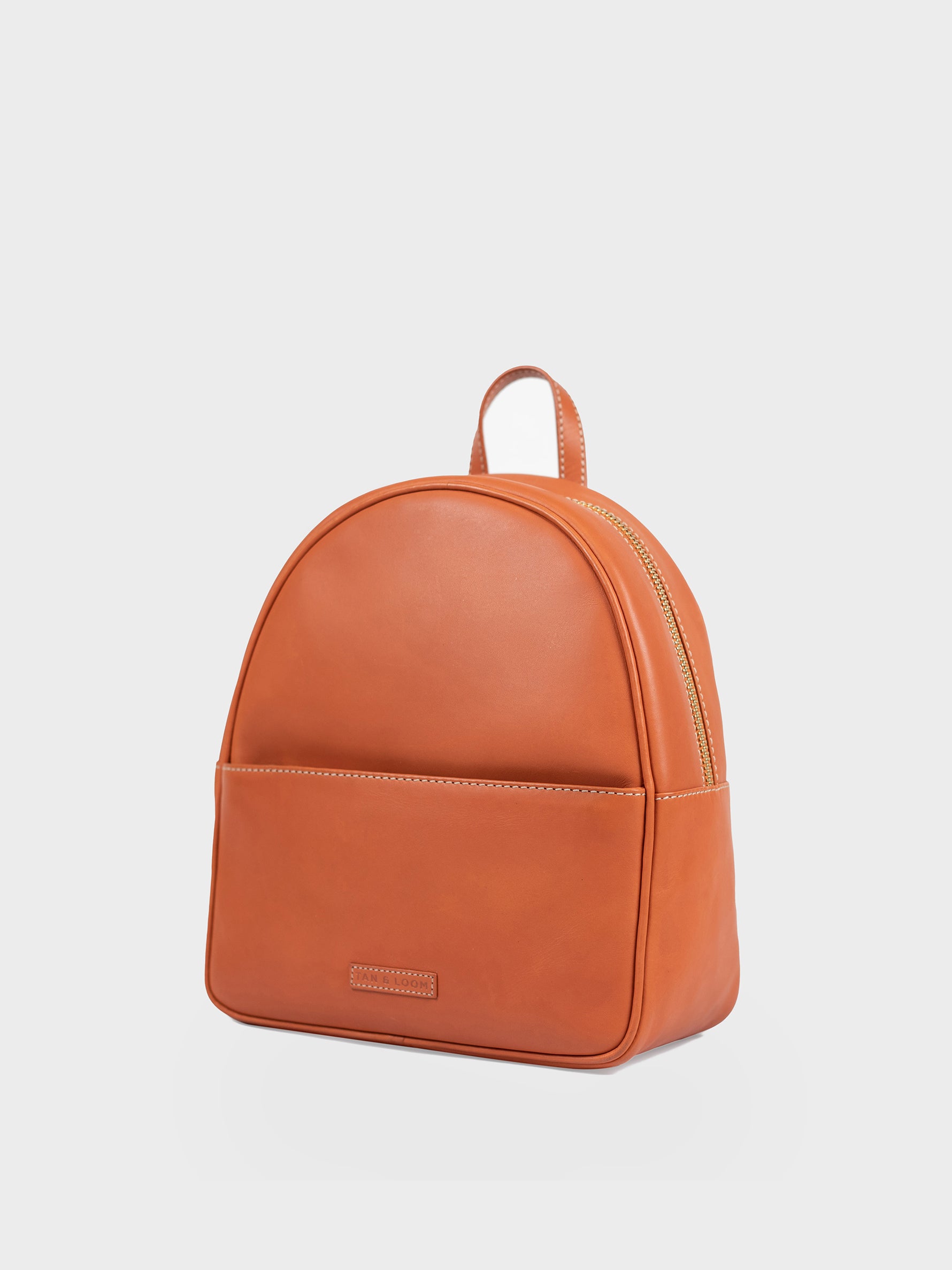 Handcrafted Genuine Vegetable Tanned Leather Backpack for women Tan Colour Tan & Loom