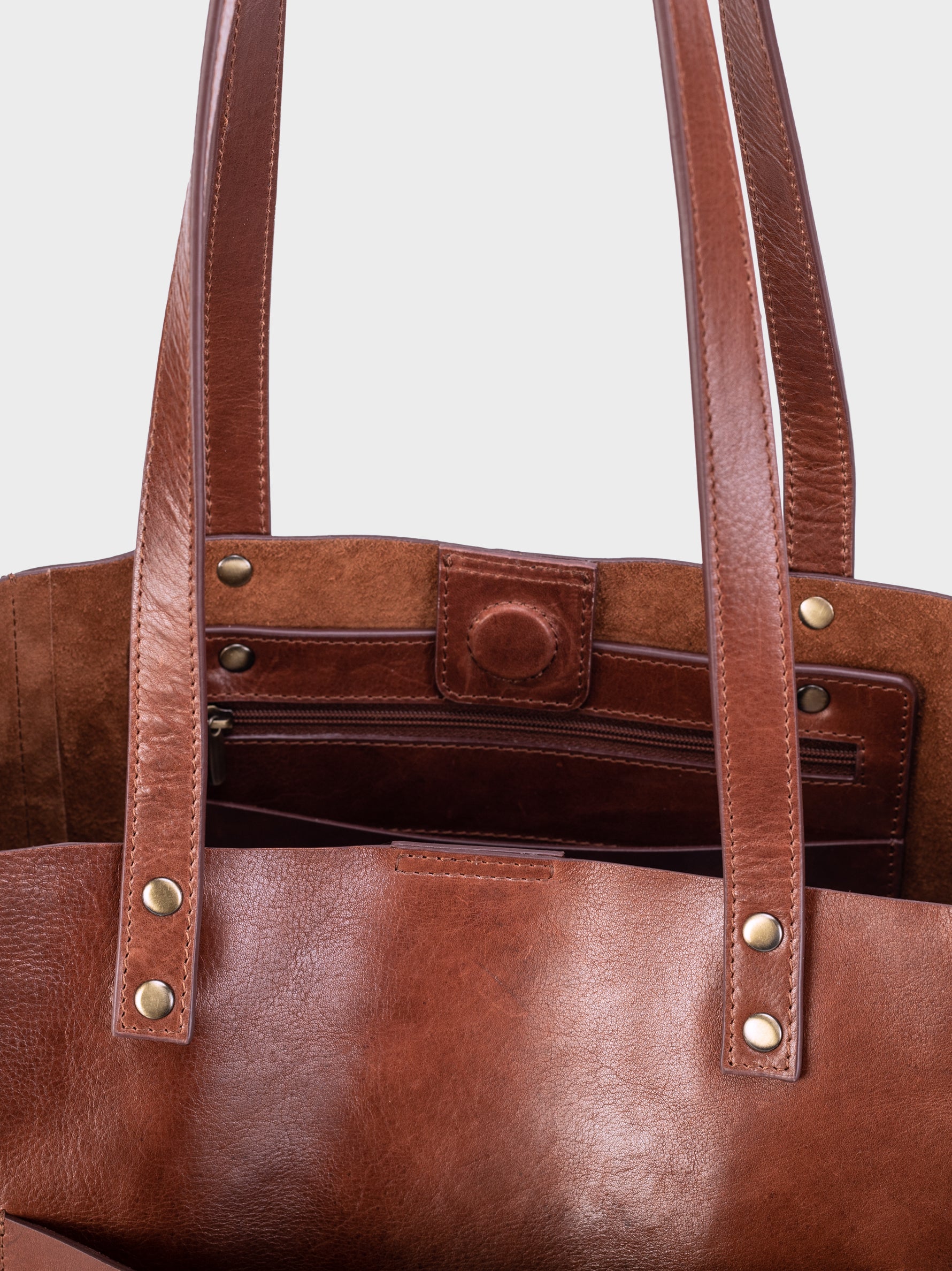 Handcrafted Genuine Vegetable Tanned Leather Old Fashioned Tote Regular Vintage Brown for Women Tan & Loom