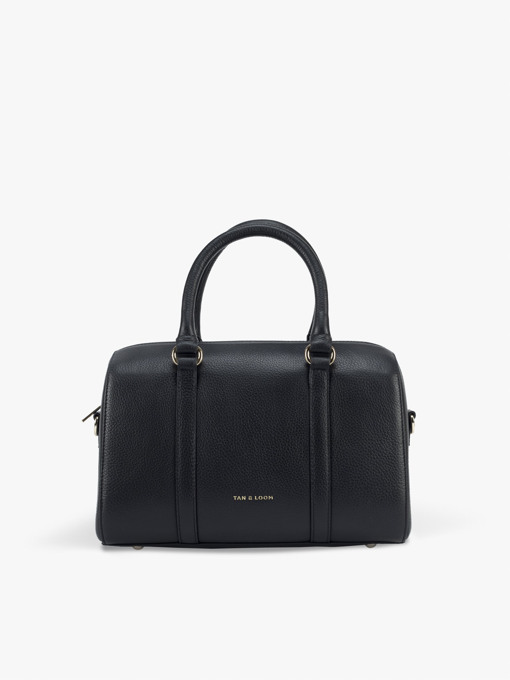 Handcrafted genuine leather boston bag for women Classic Black