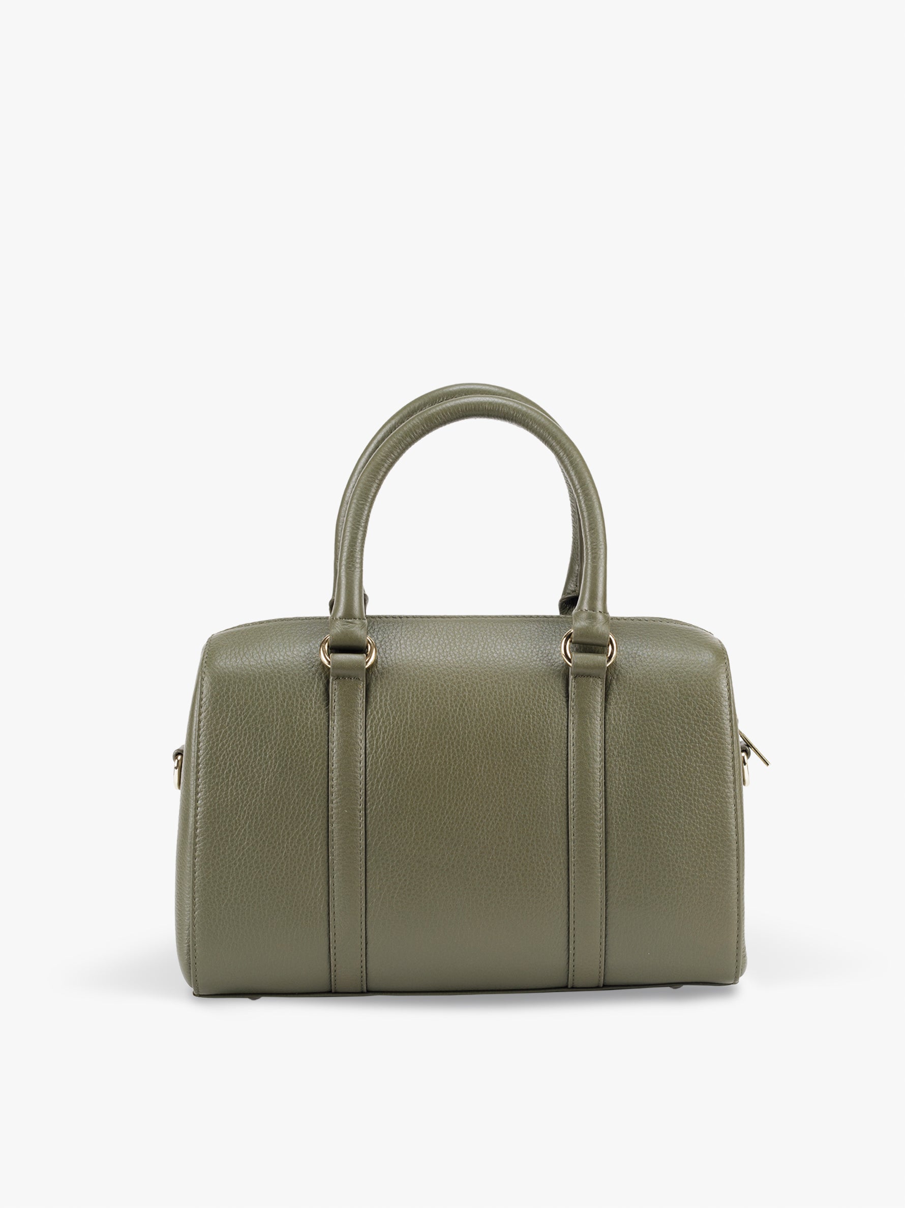 Handcrafted genuine leather boston bag for women Olive green