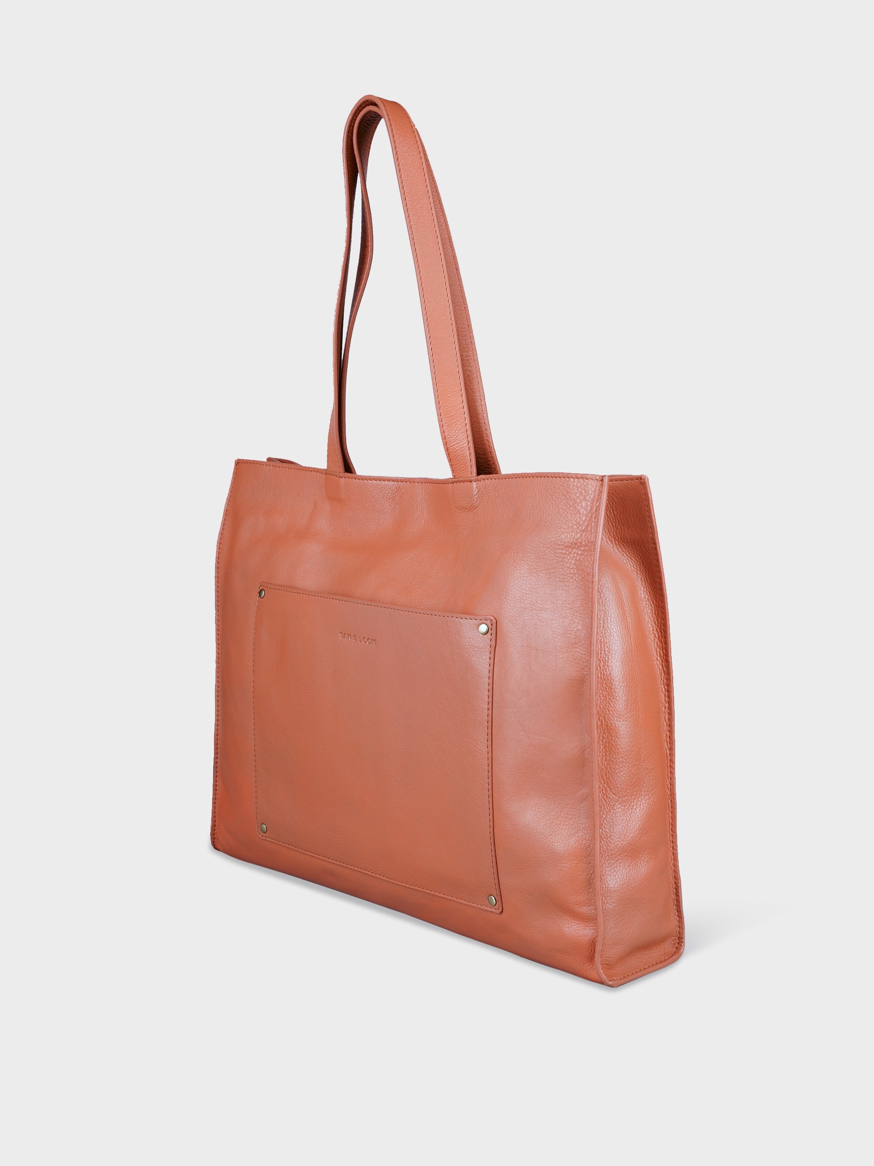 Handcrafted Genuine Vegetable Tanned Leather Artist's Tote Dusty Peach for Women Tan & Loom
