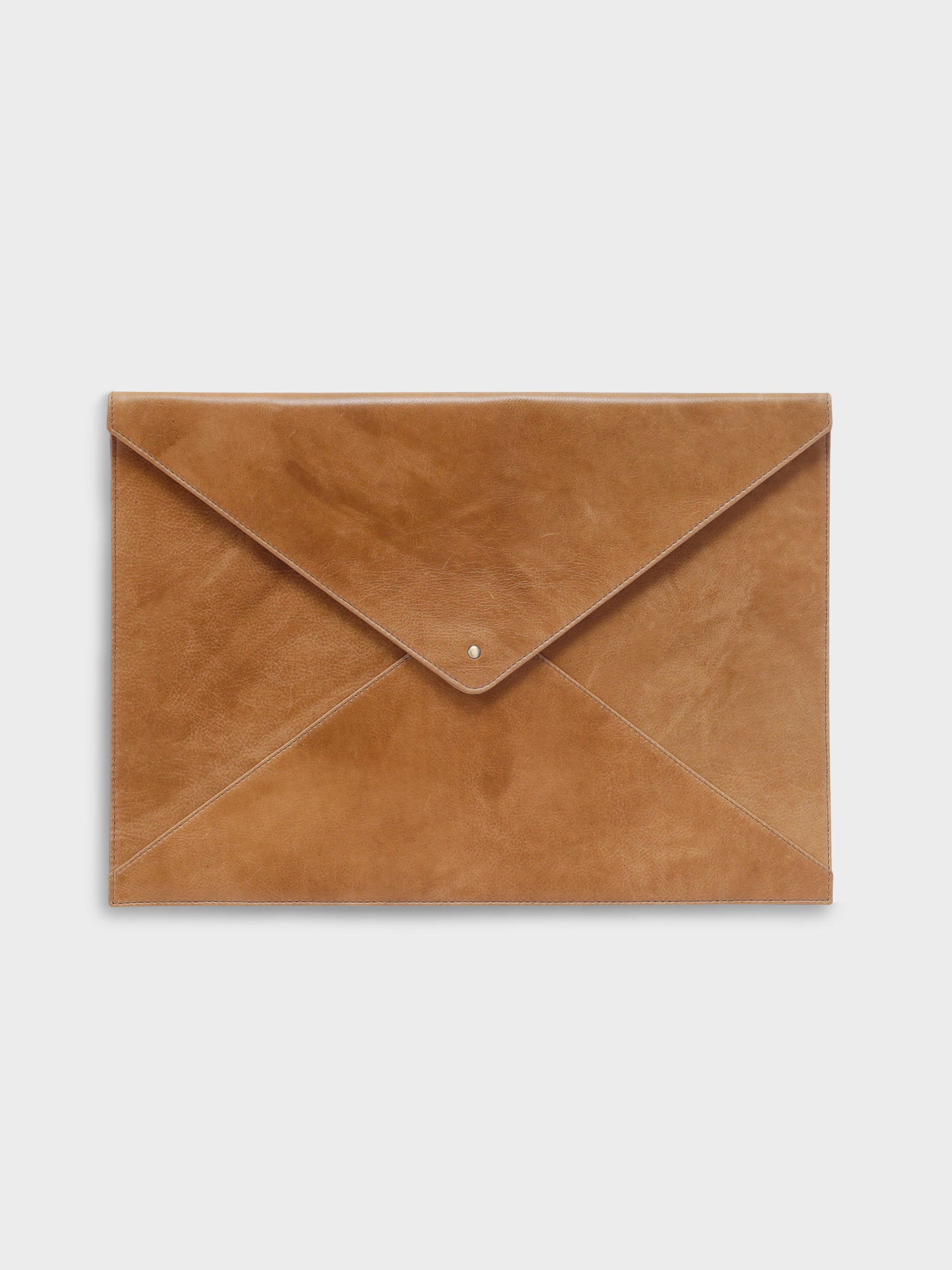 Handcrafted Genuine Vegetable Tanned Leather Envelope Laptop Sleeve Tuscany Tan for Women Tan & Loom