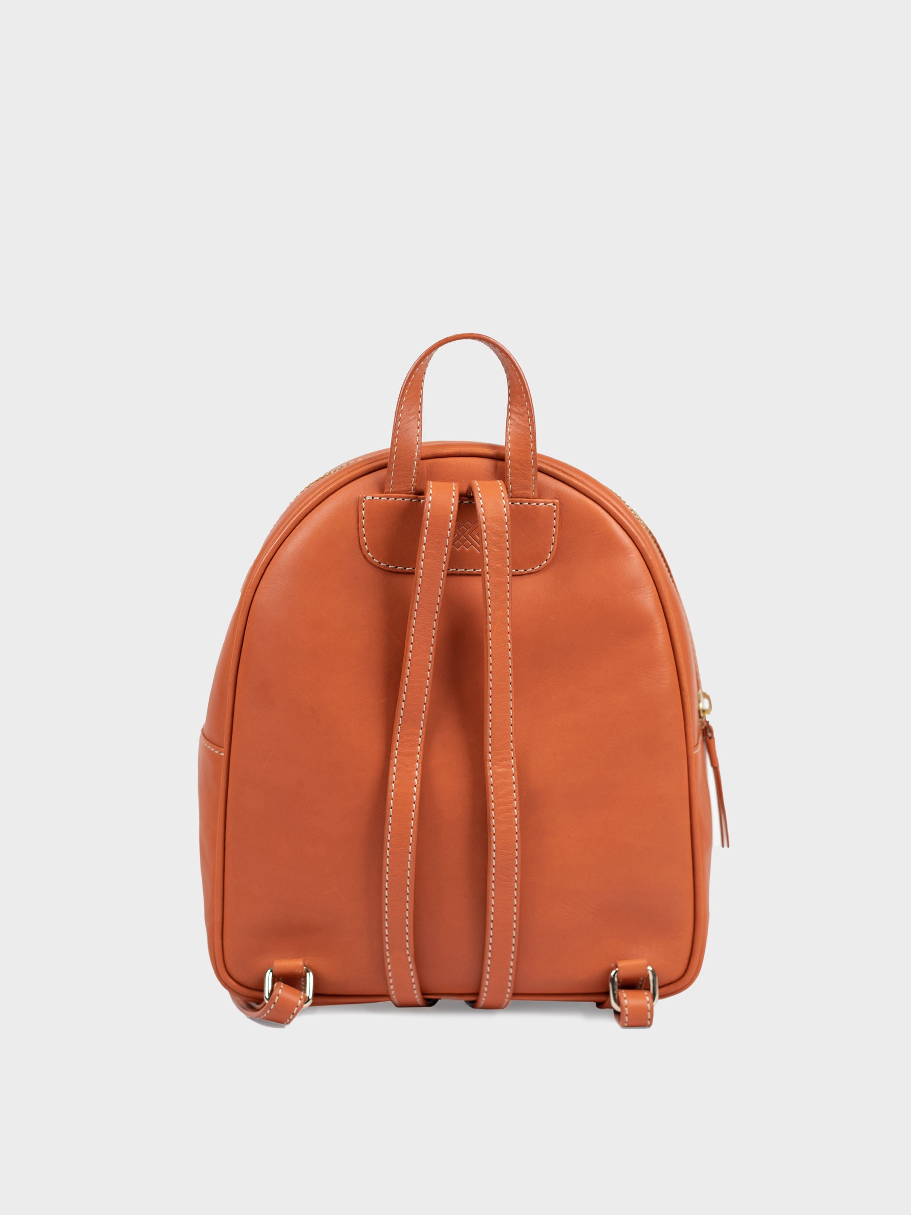 Handcrafted Genuine Vegetable Tanned Leather Backpack for women Tan Colour Tan & Loom