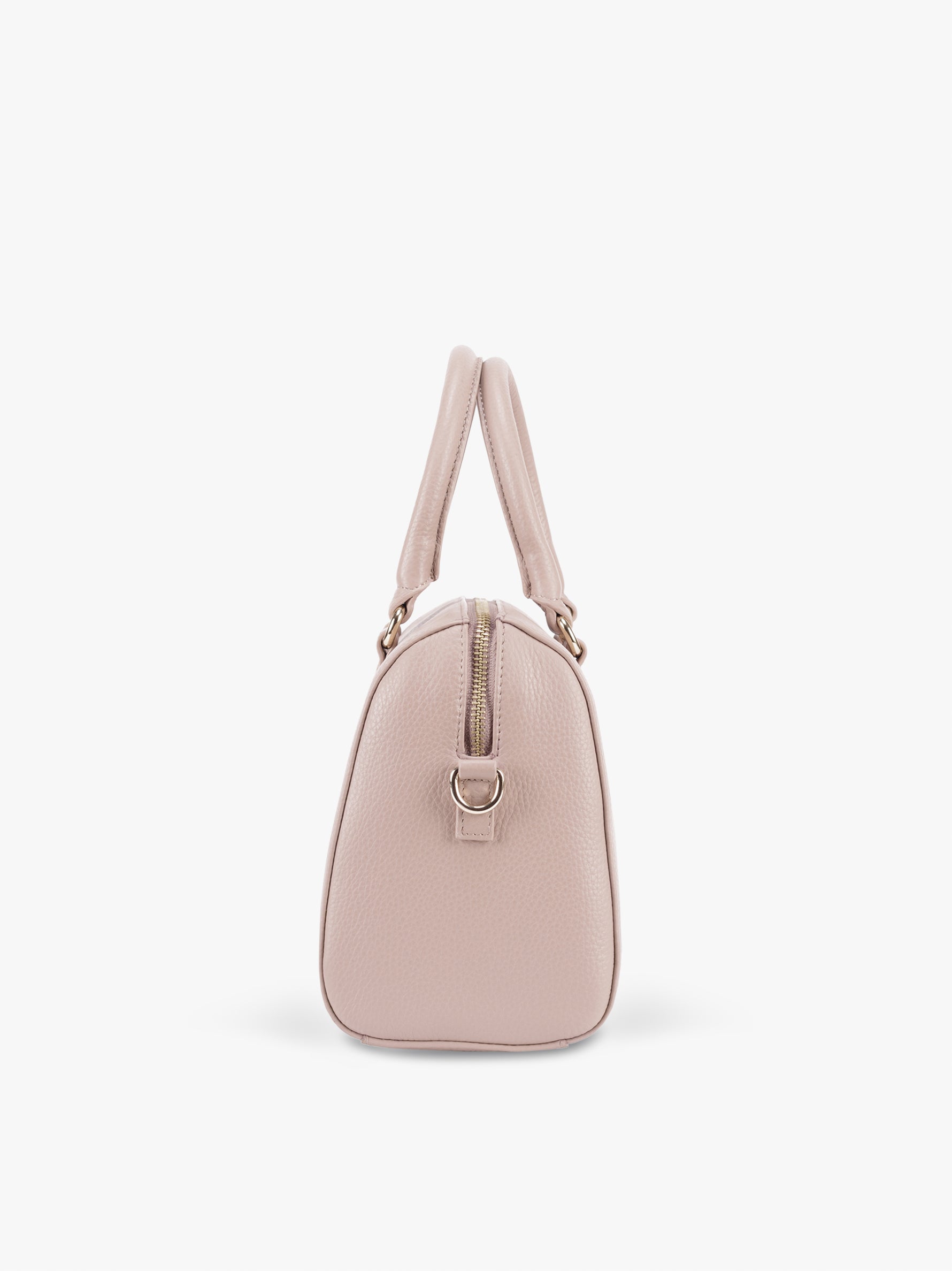 Handcrafted genuine leather boston bag for women Nude Pink