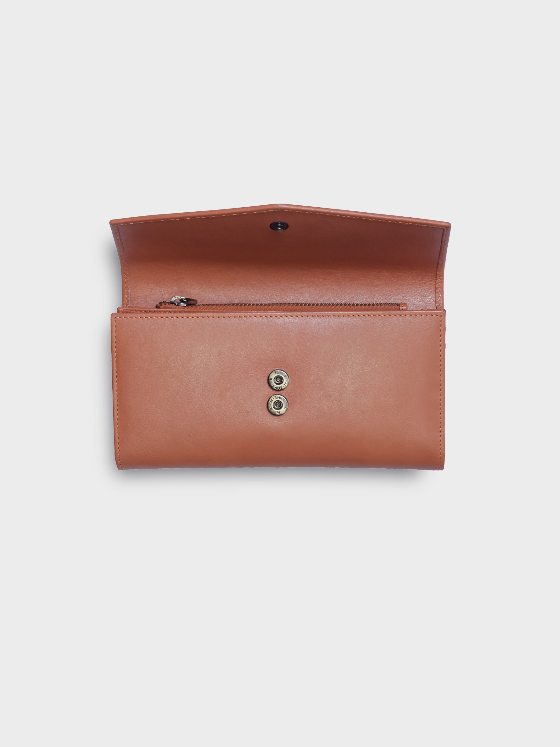 Handcrafted Genuine Vegetable Tanned Leather Envelope Wallet Dusty Peach for Women Tan & Loom