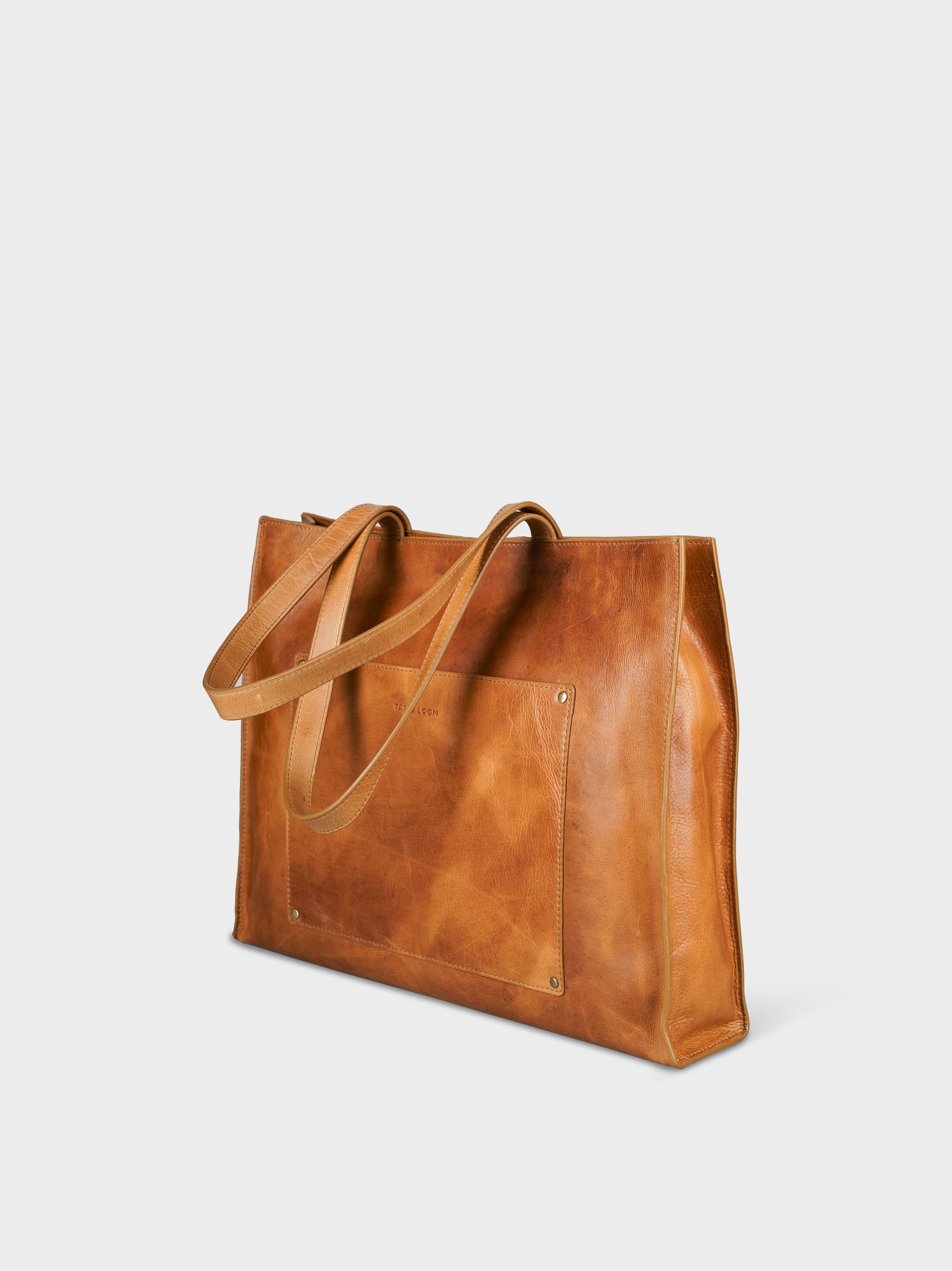 Handcrafted Genuine Vegetable Tanned Leather Artist's Tote Tuscany Tan for Women Tan & Loom