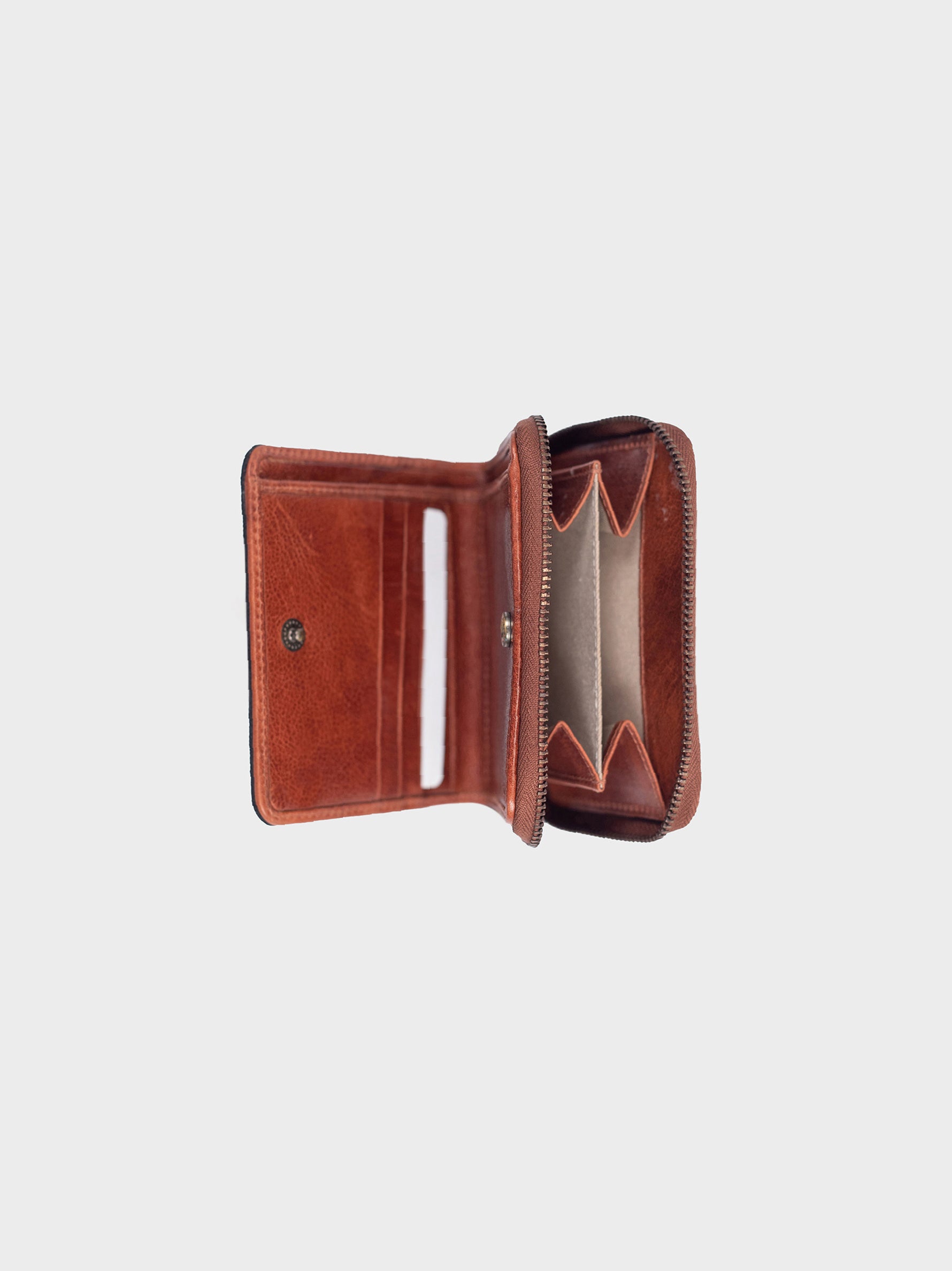 Handcrafted Premium Genuine Vegetable Tanned Leather & Ikat Black & Yellow The Mini Wallet for Women Tan & Loom