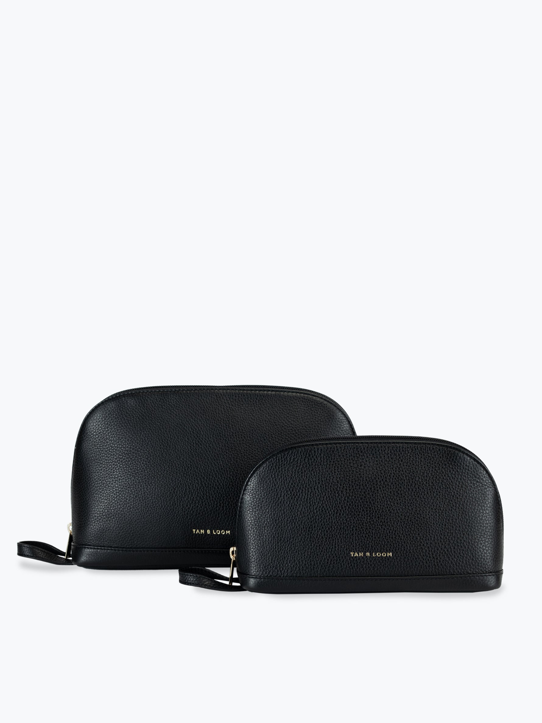 Handcrafted genuine leather mini makeup kit for women Classic Black