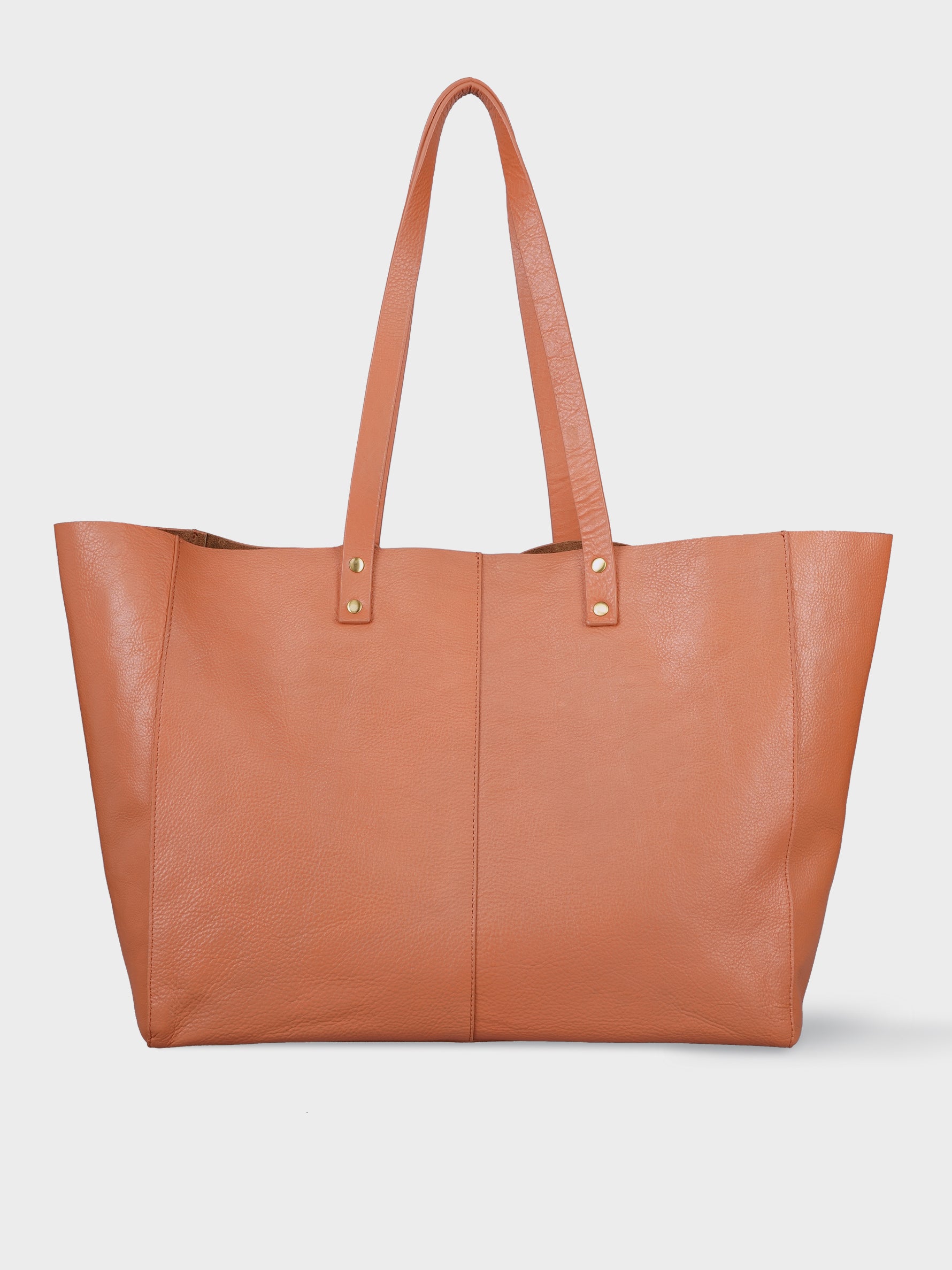 Handcrafted Genuine Vegetable Tanned Leather Old Fashioned Tote Large Dusty Peach for Women Tan & Loom