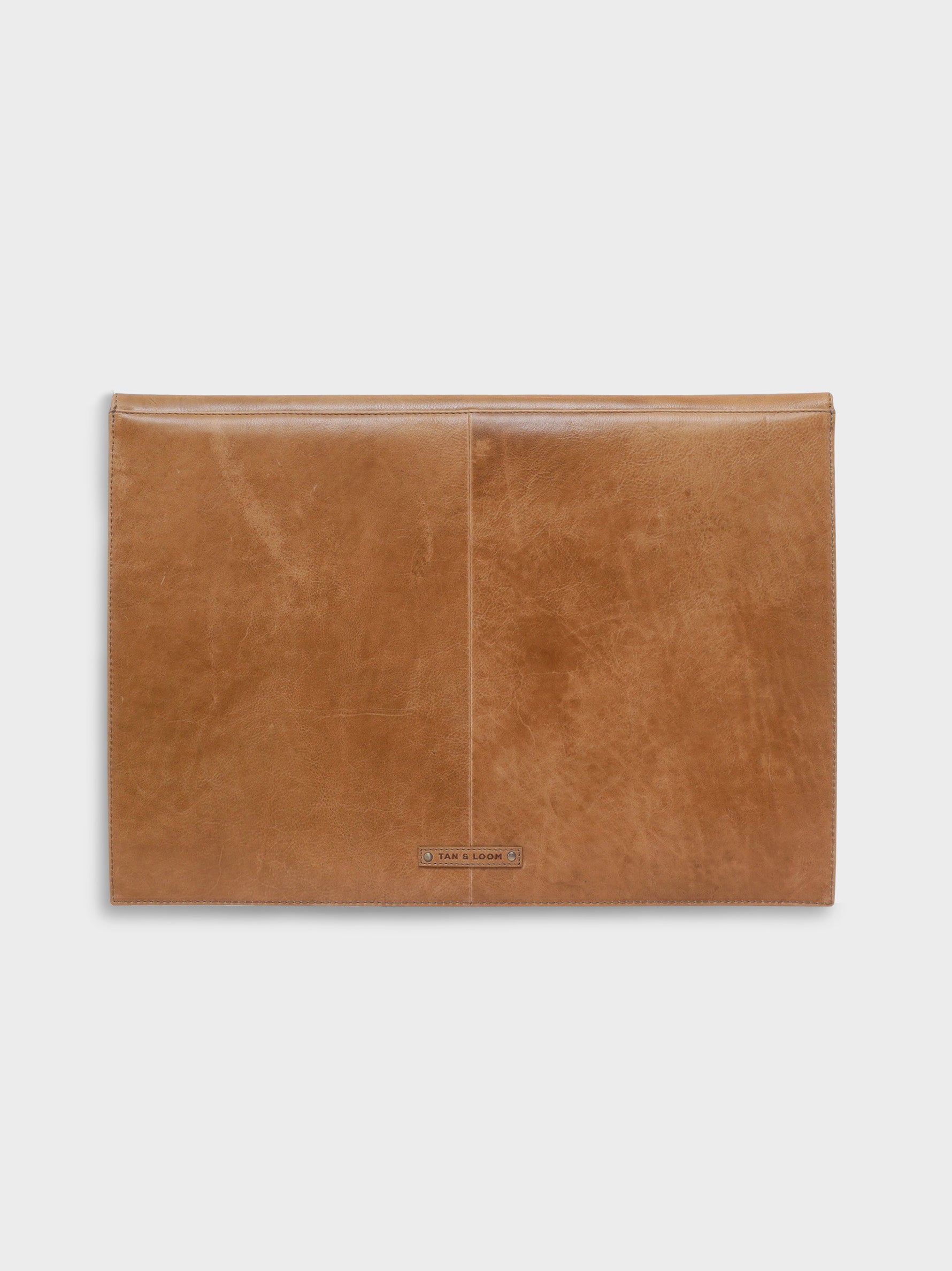 Handcrafted Genuine Vegetable Tanned Leather Envelope Laptop Sleeve Tuscany Tan for Women Tan & Loom