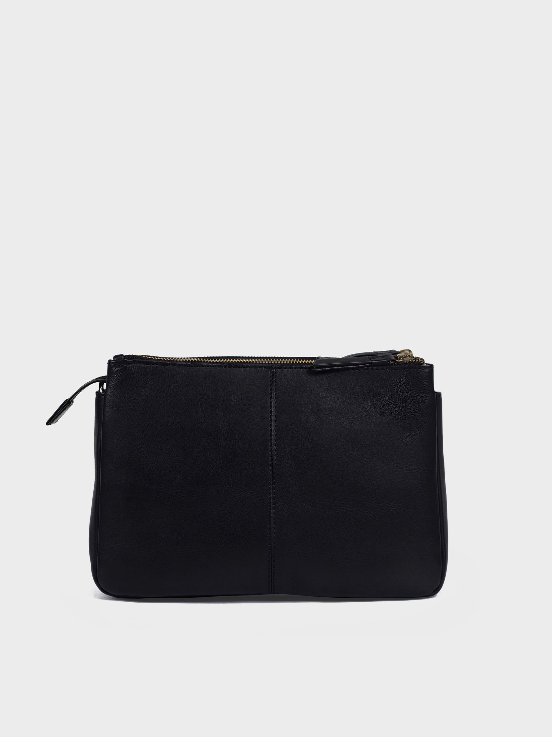 Handcrafted Genuine Vegetable Tanned Leather Sling Bag For Women Black Tan & Loom