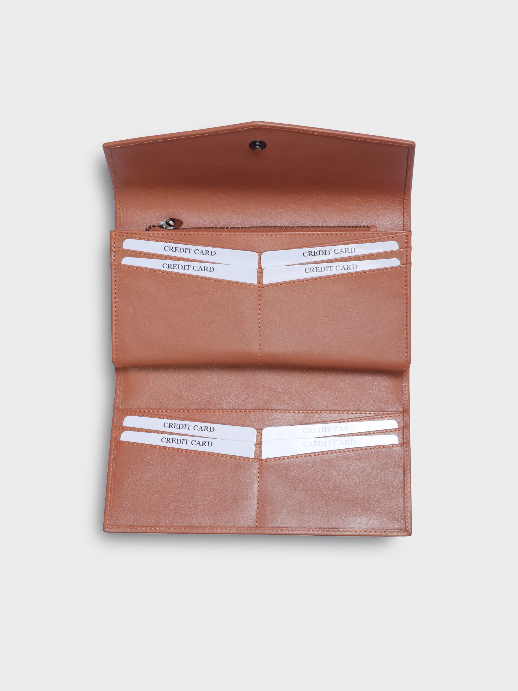 Handcrafted Genuine Vegetable Tanned Leather Envelope Wallet Dusty Peach for Women Tan & Loom