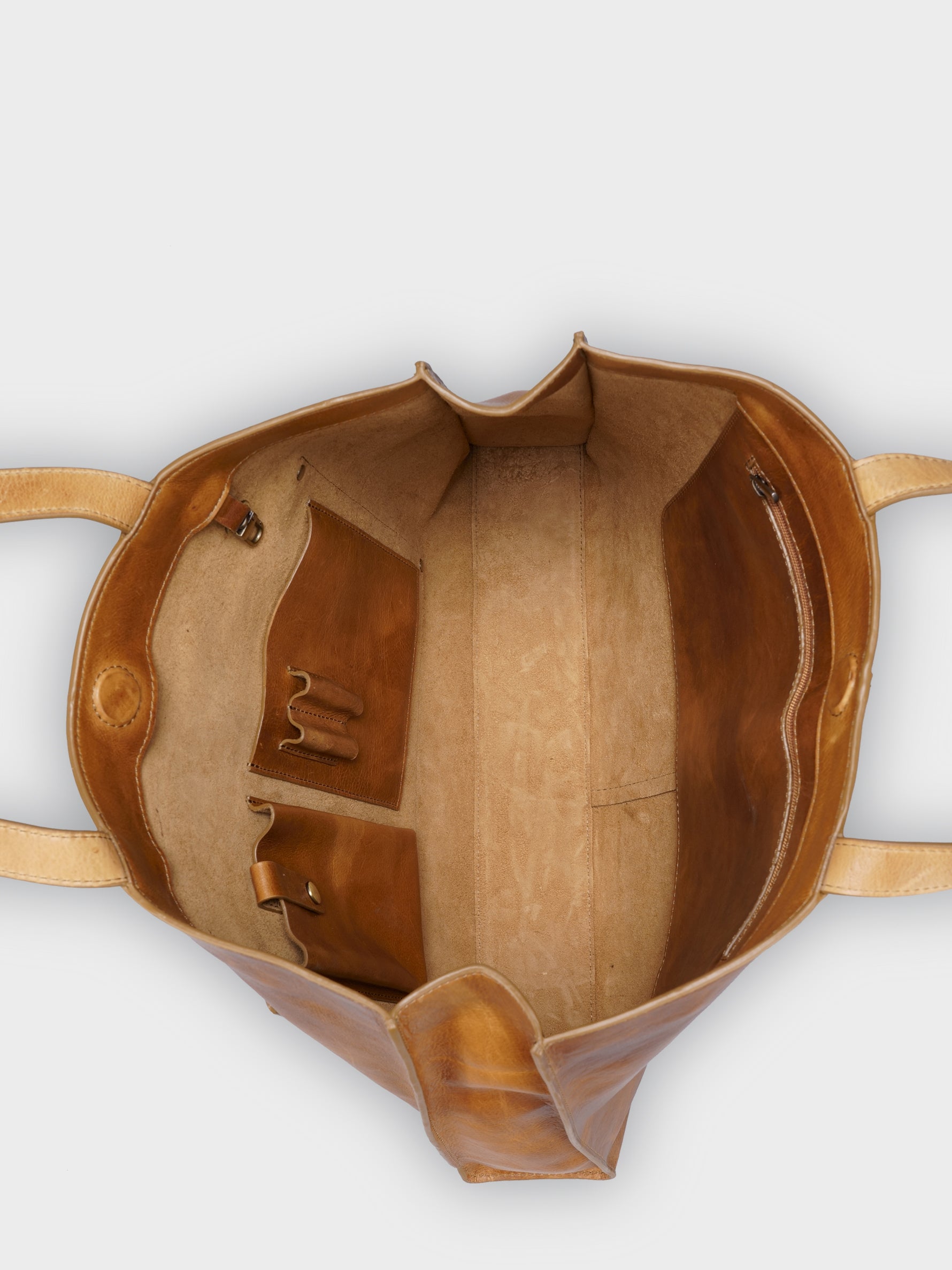 Handcrafted Genuine Vegetable Tanned Leather Artist's Tote Tuscany Tan for Women Tan & Loom