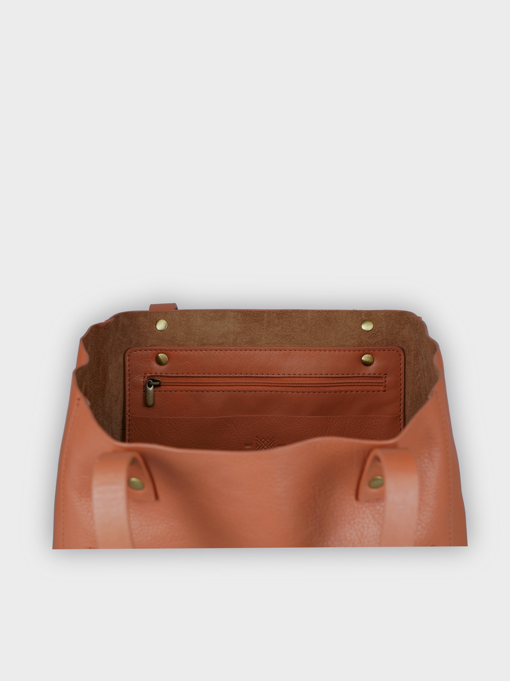 Handcrafted Genuine Vegetable Tanned Leather Old Fashioned Tote Regular Dusty Peach for Women Tan & Loom