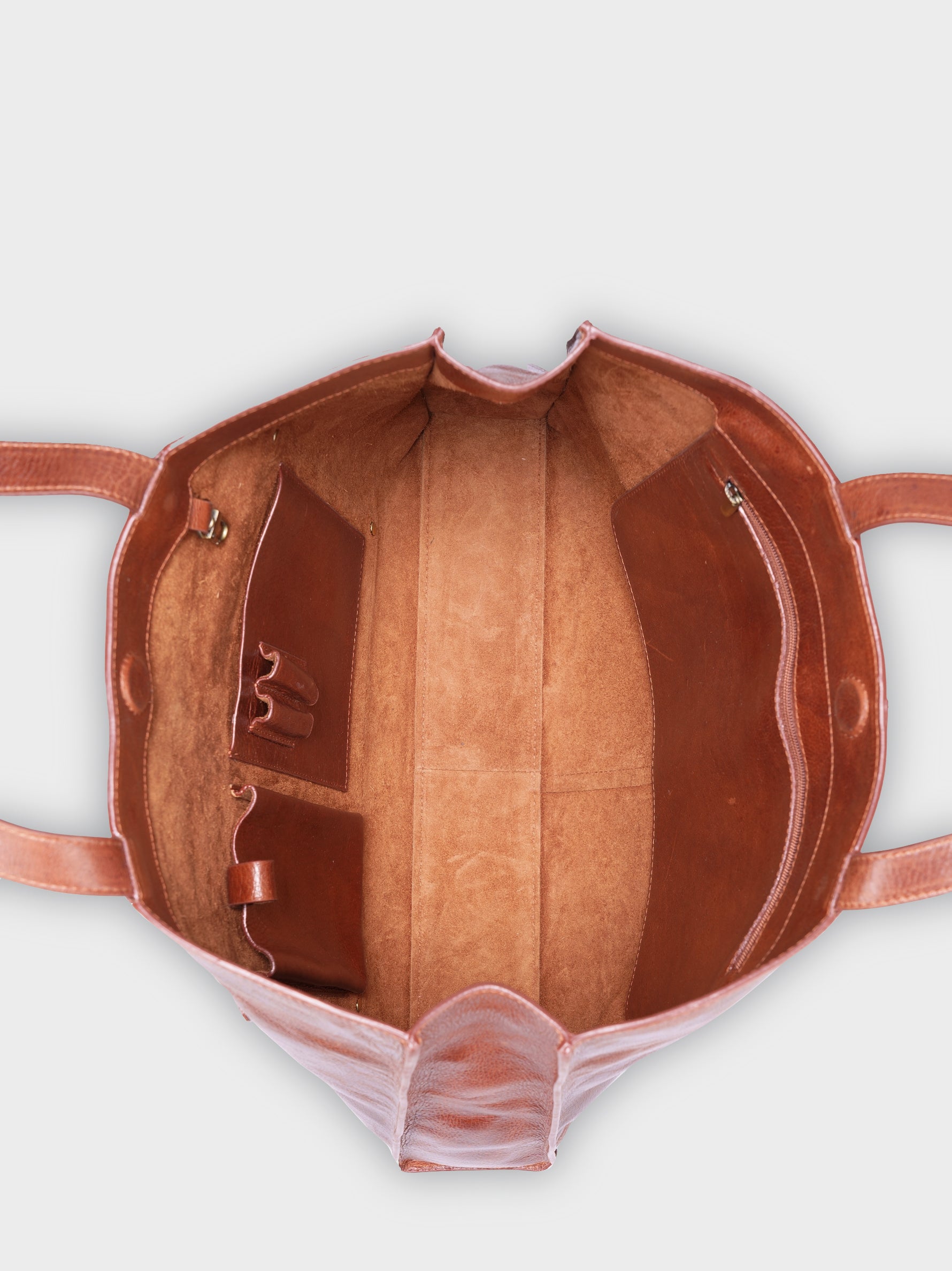 Handcrafted Genuine Vegetable Tanned Leather Artist's Tote Vintage Brown for Women Tan & Loom