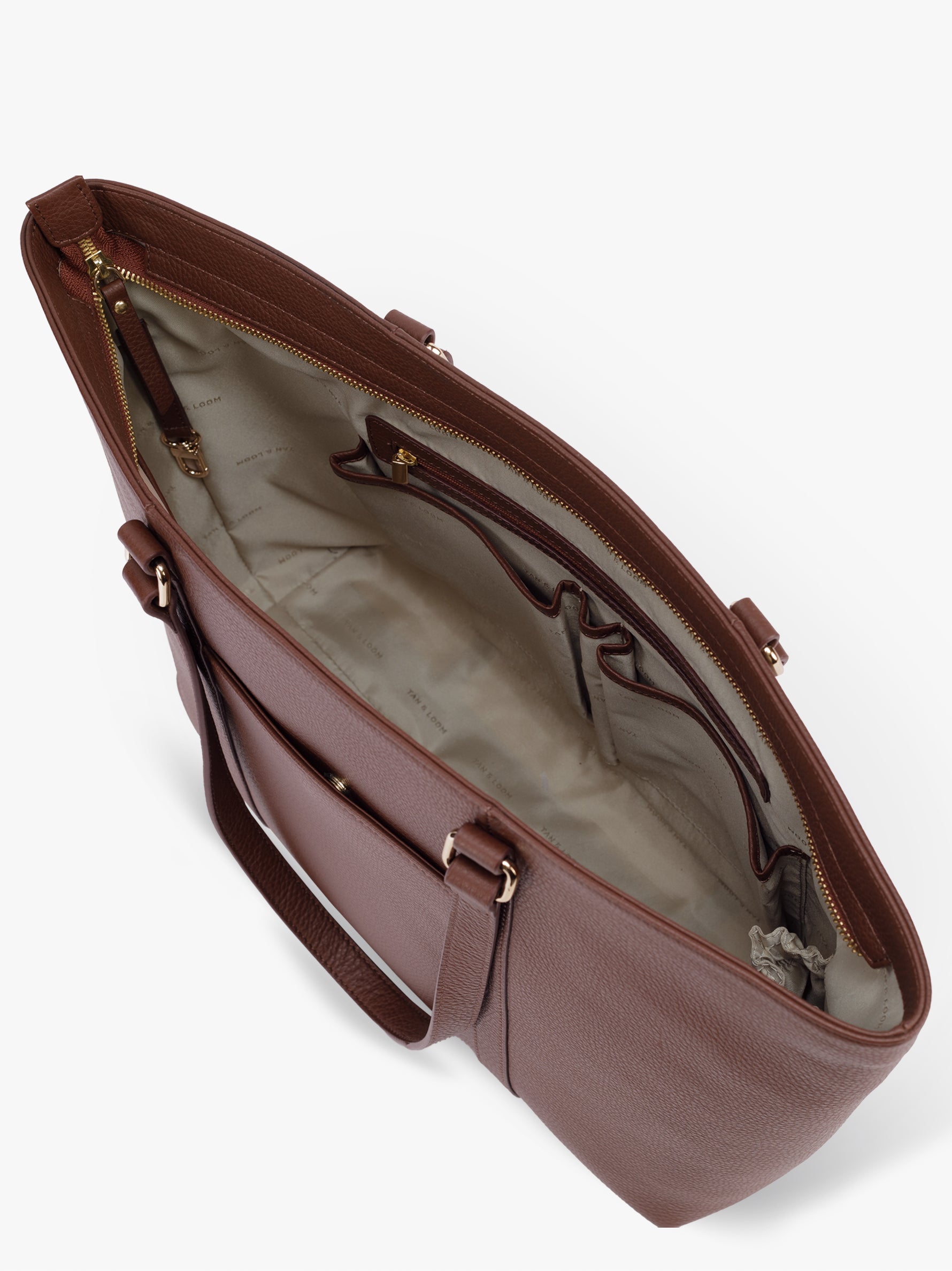Handcrafted genuine leather office tote bag for women Espresso Brown