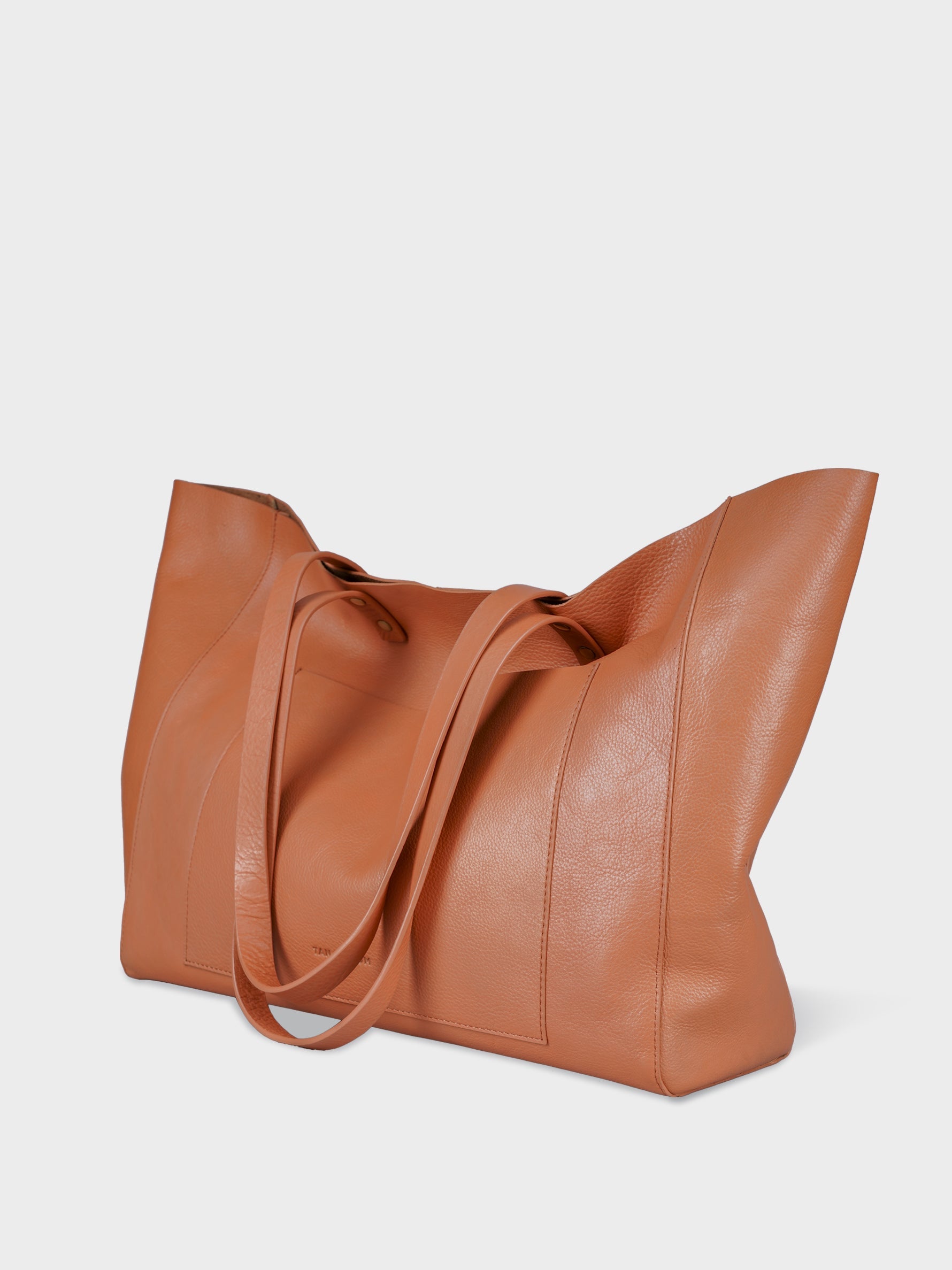 Handcrafted Genuine Vegetable Tanned Leather Old Fashioned Tote Large Dusty Peach for Women Tan & Loom