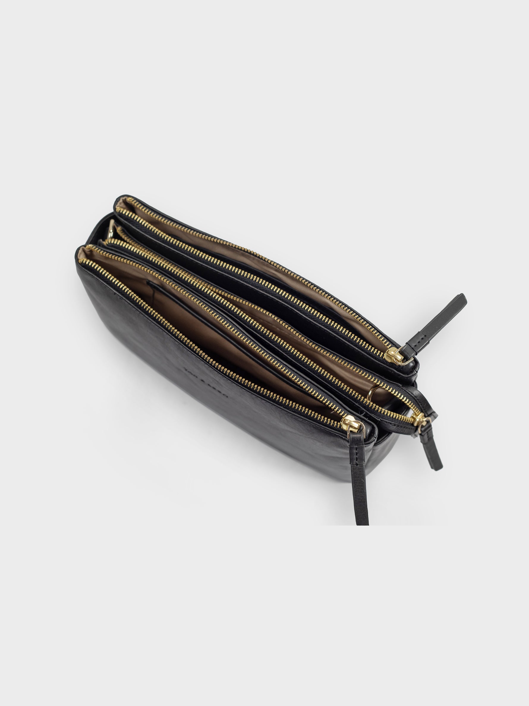 Handcrafted Genuine Vegetable Tanned Leather Sling Bag For Women Black Tan & Loom