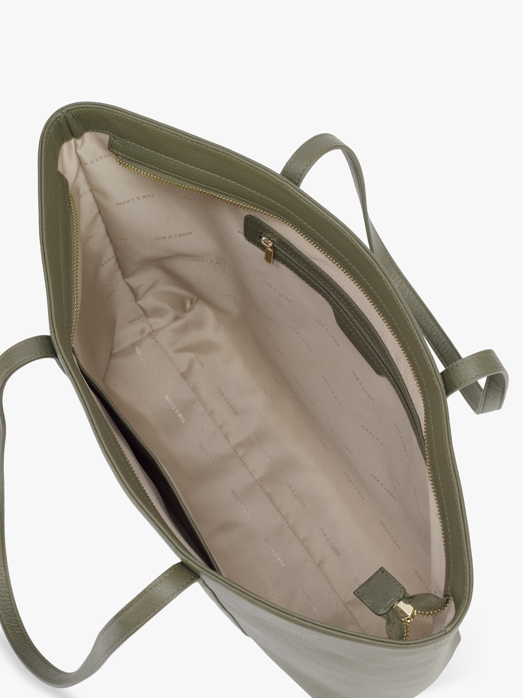 Handcrafted genuine leather 365 days tote bag for women Olive green