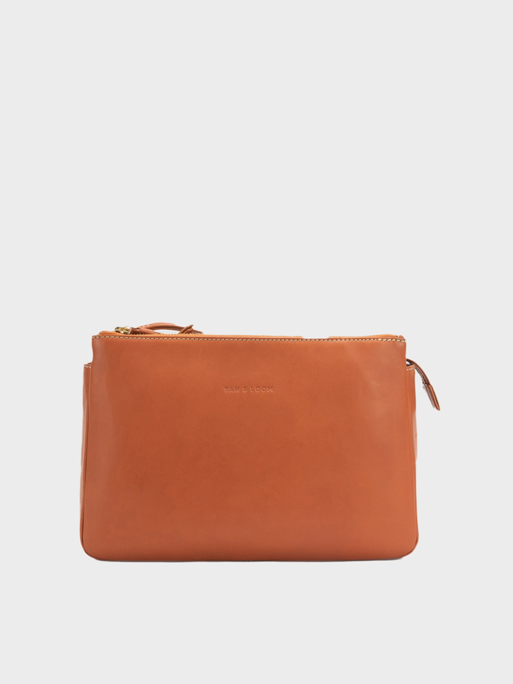 Handcrafted Genuine Vegetable Tanned Leather Sling Bag For Women Tan Colour Tan & Loom