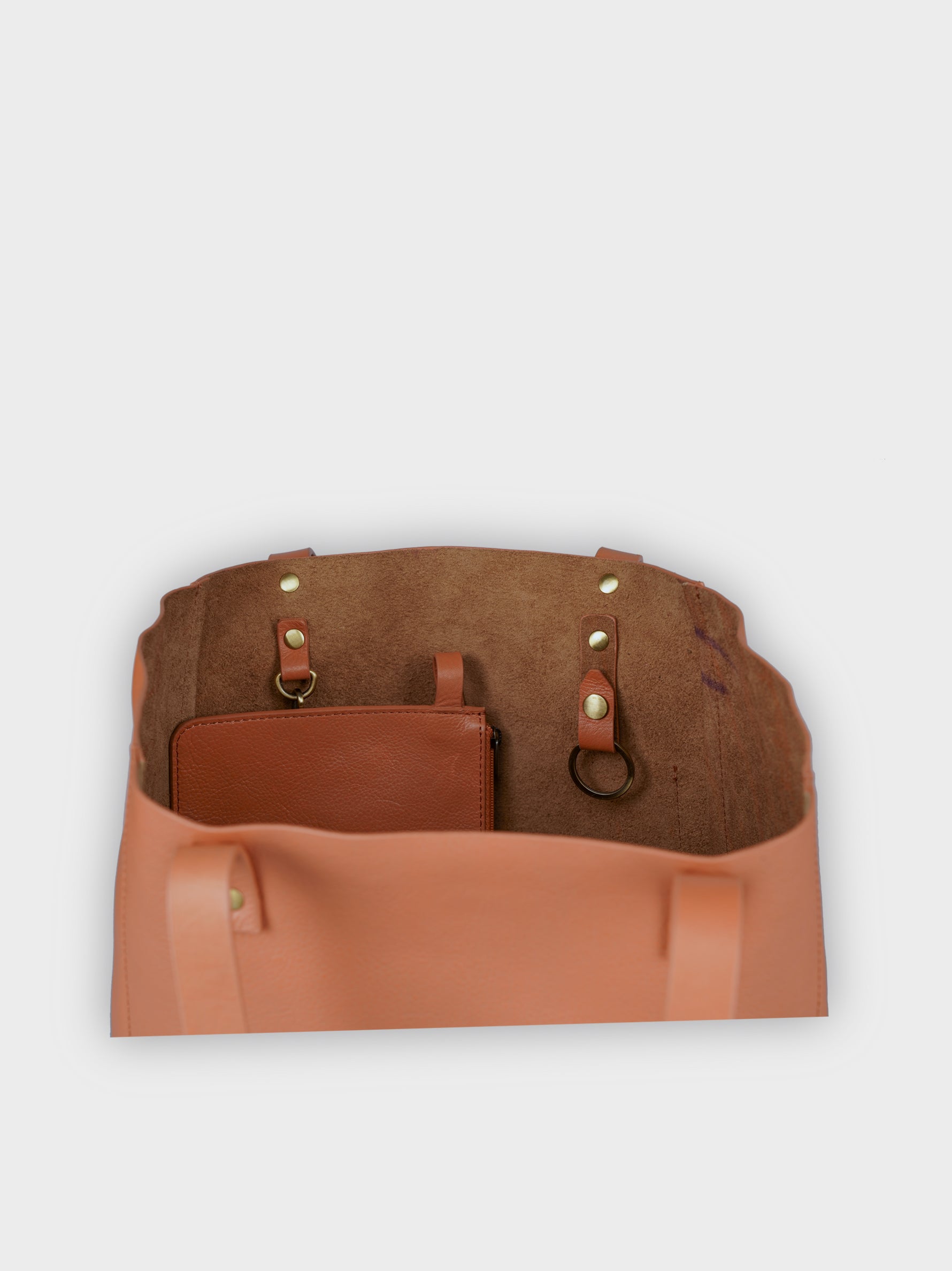 Handcrafted Genuine Vegetable Tanned Leather Old Fashioned Tote Regular Dusty Peach for Women Tan & Loom