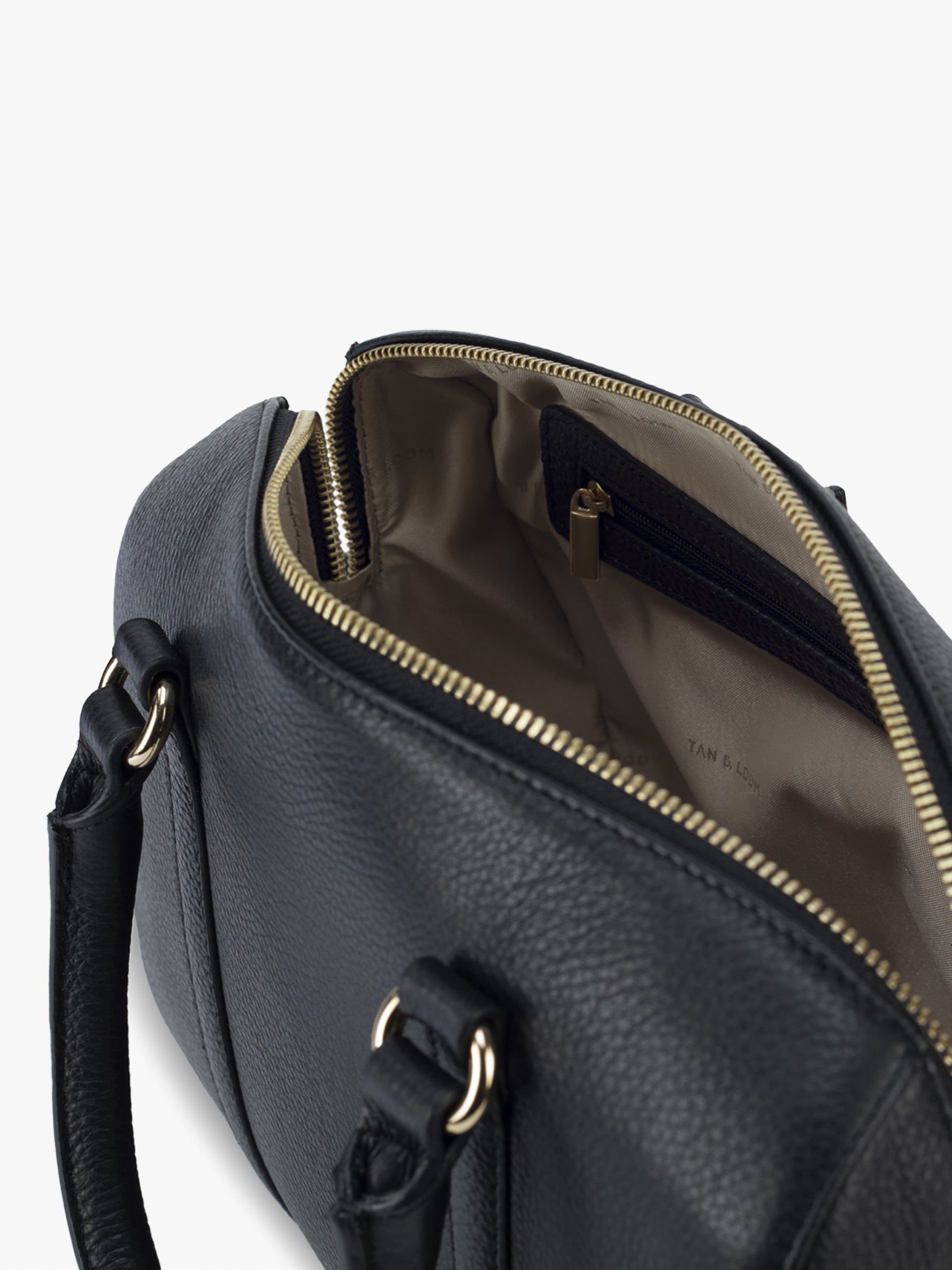 Handcrafted genuine leather boston bag for women Classic Black