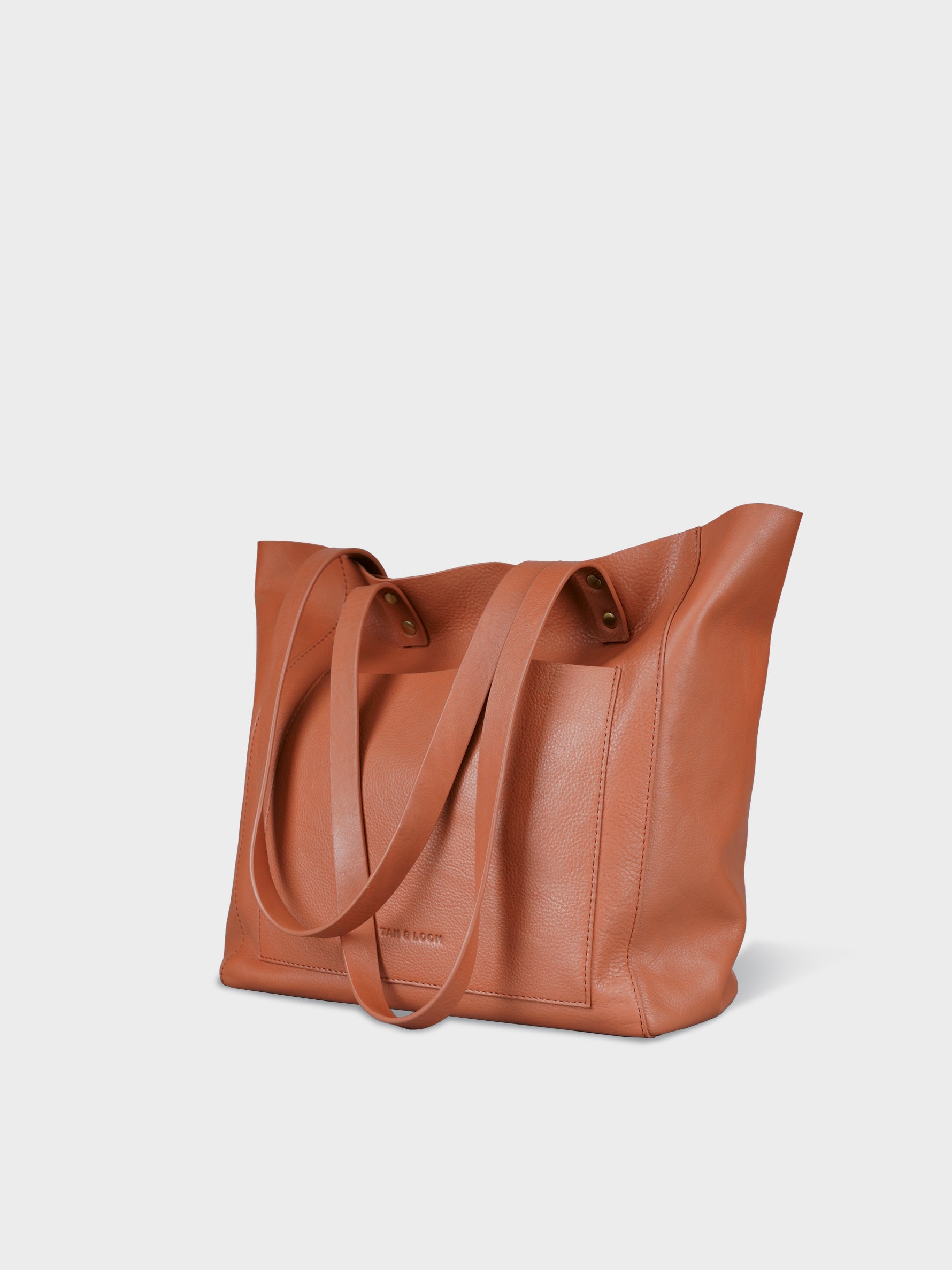 Handcrafted Genuine Vegetable Tanned Leather Old Fashioned Tote Regular Dusty Peach for Women Tan & Loom