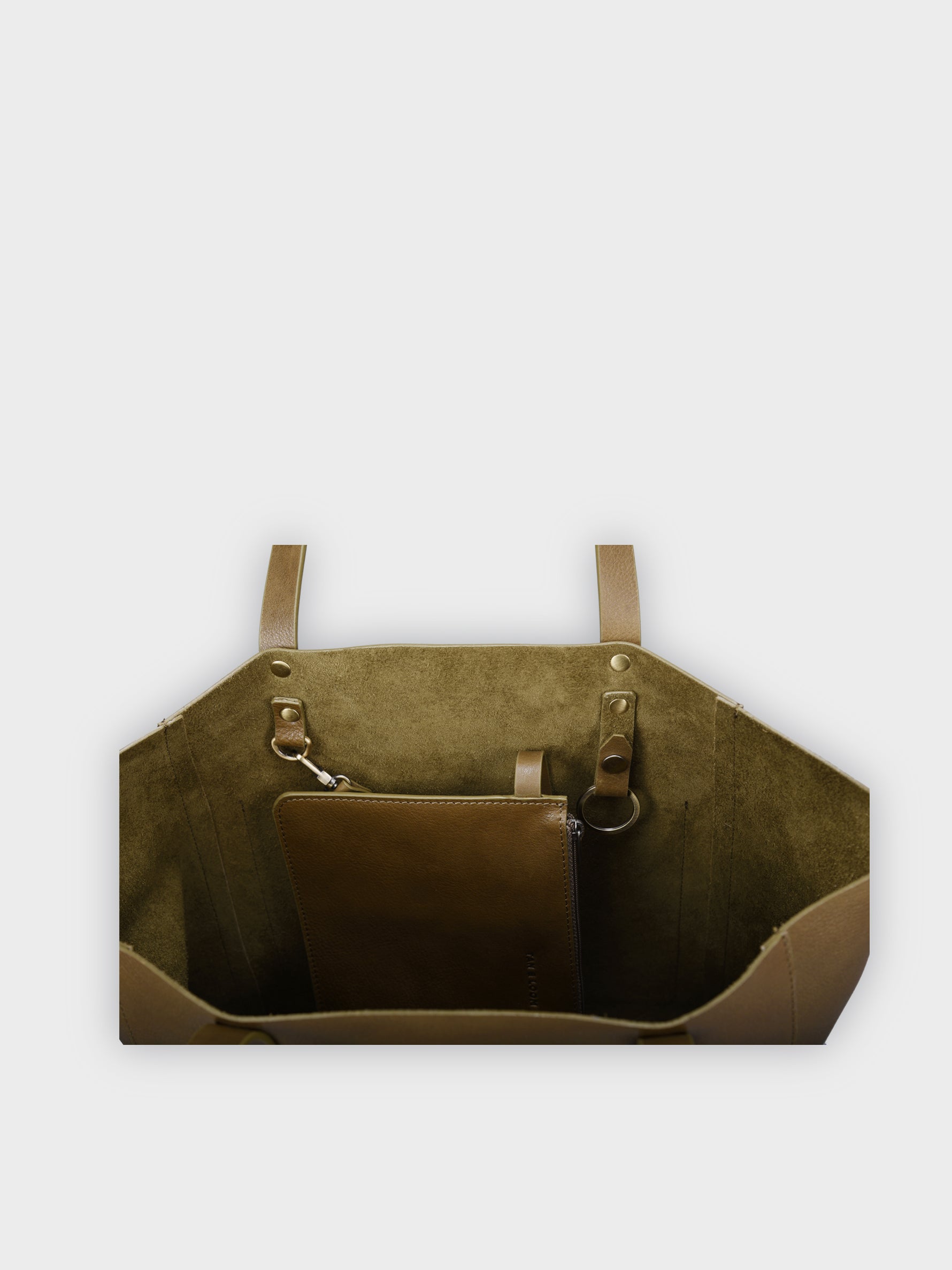 Handcrafted Genuine Vegetable Tanned Leather Old Fashioned Tote Regular Olive Green for Women Tan & Loom