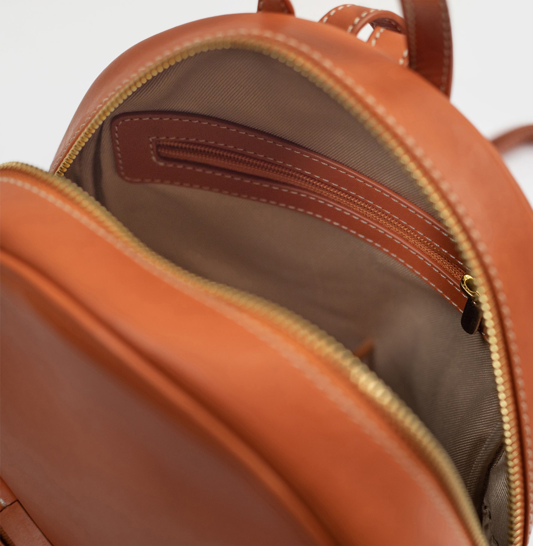 Handcrafted Genuine Vegetable Tanned Leather Backpack for women Tan Colour Tan & Loom