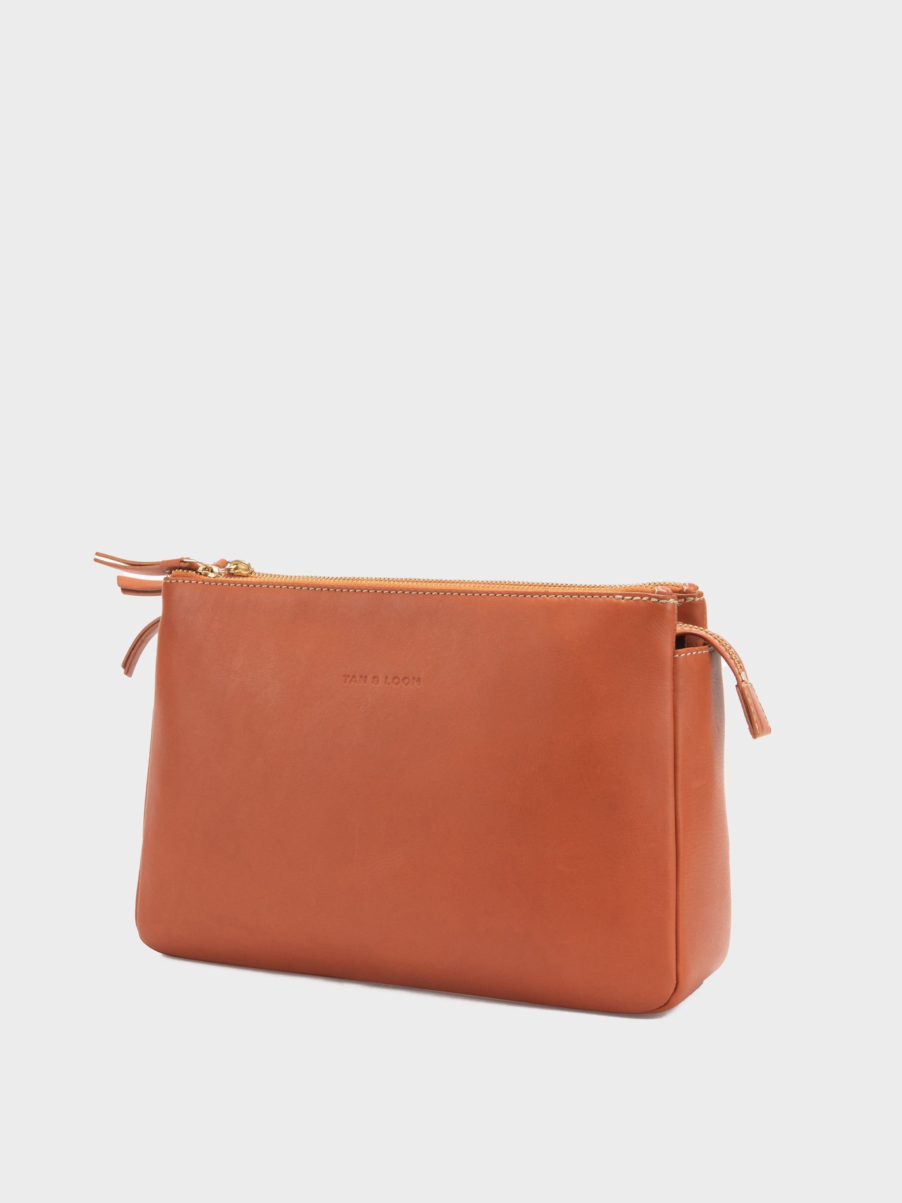 Handcrafted Genuine Vegetable Tanned Leather Sling Bag For Women Tan Colour Tan & Loom