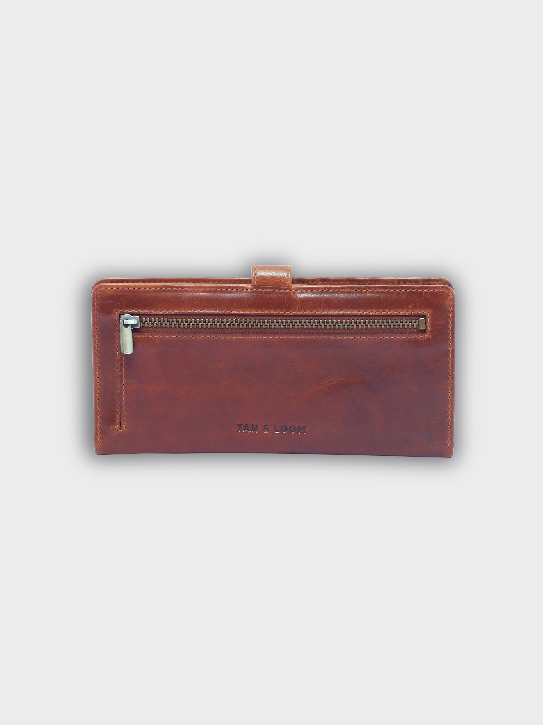 Handcrafted Genuine Vegetable Tanned Leather Twiggy Wallet Vintage Brown for Women Tan & Loom