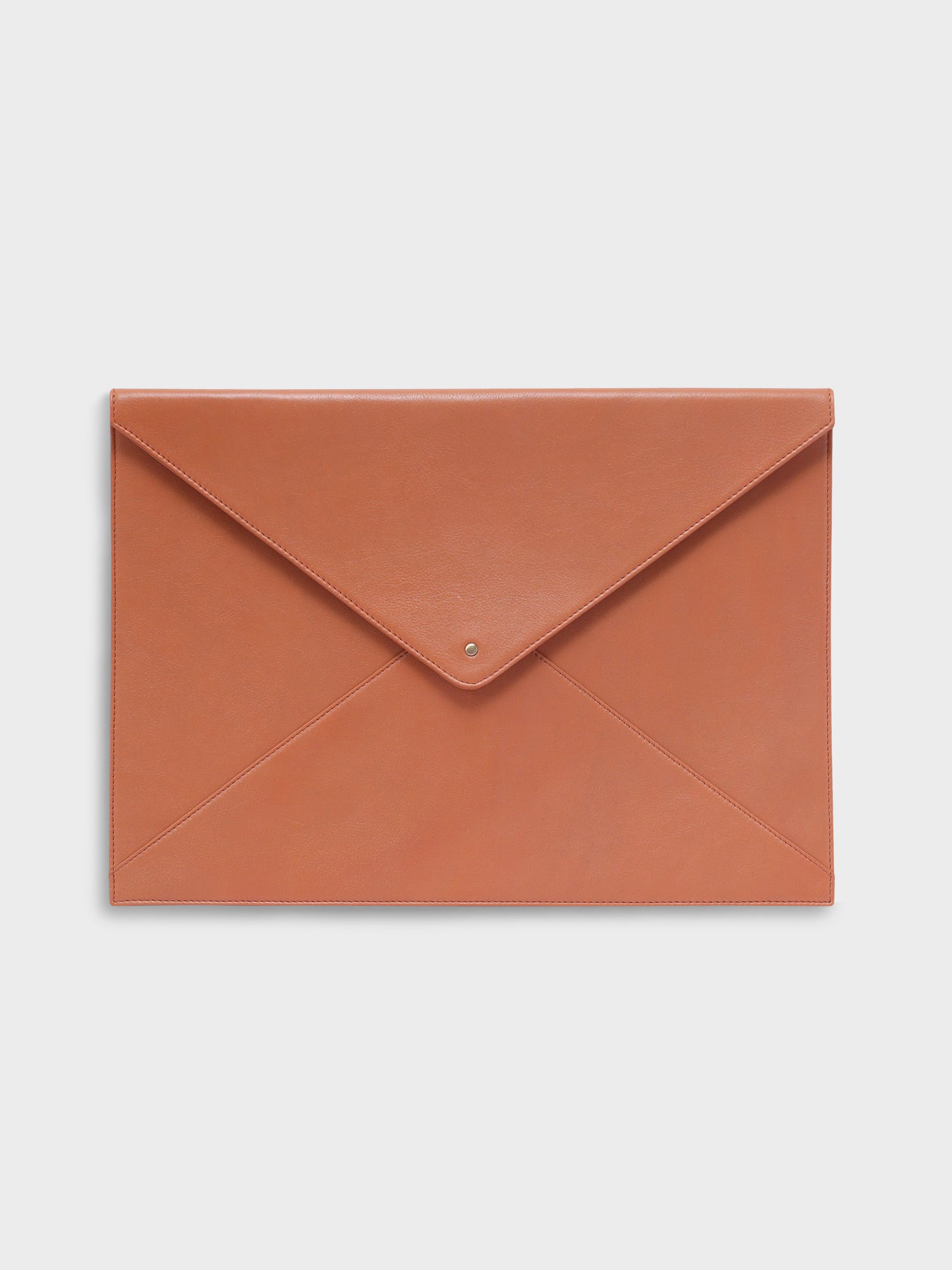 Handcrafted Genuine Vegetable Tanned Leather Envelope Laptop Sleeve Dusty Peach for Women Tan & Loom